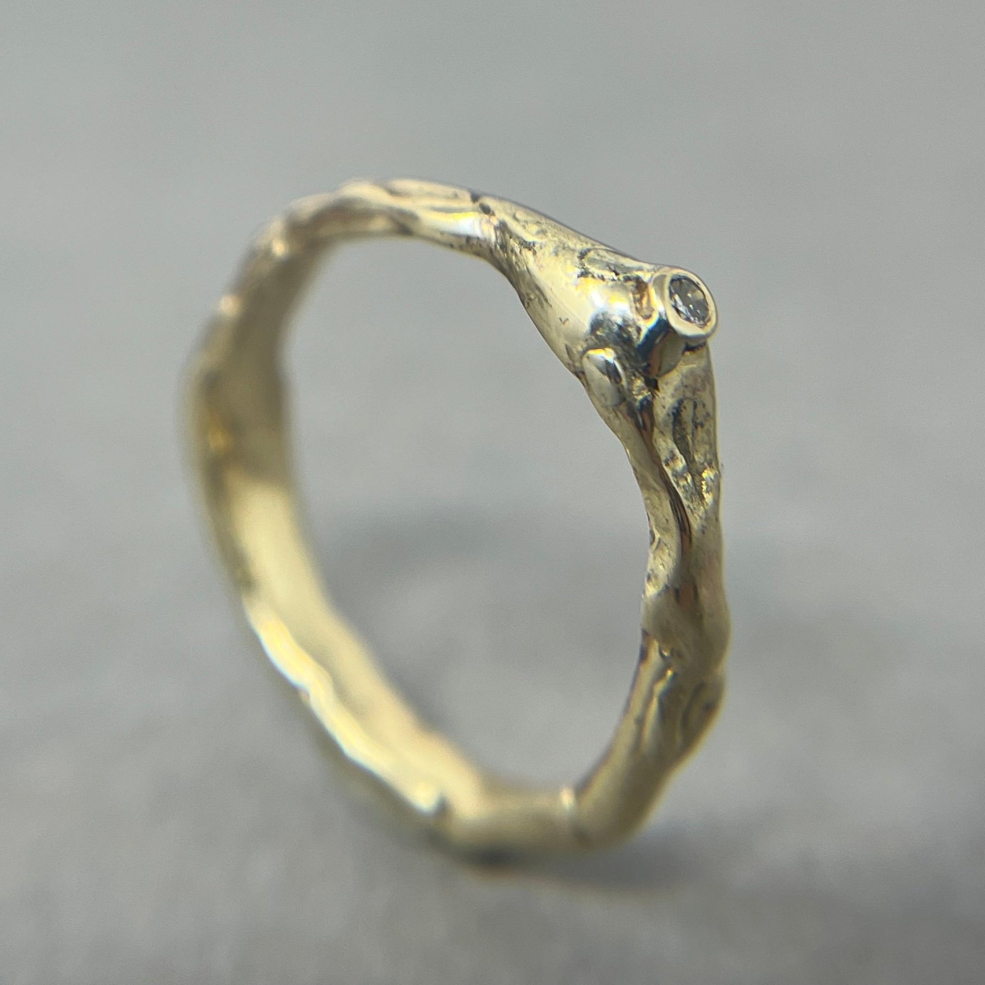 Diamond Dew Drop Gold Ring - Emily Lisbeth Jewellery