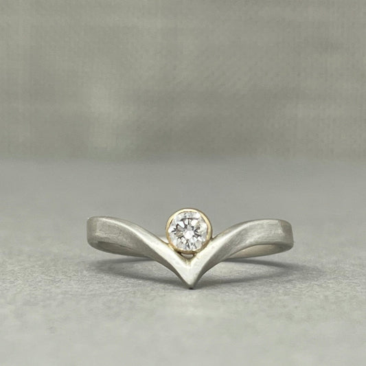 Diamond Wishbone Engagement Ring - Emily Lisbeth Jewellery