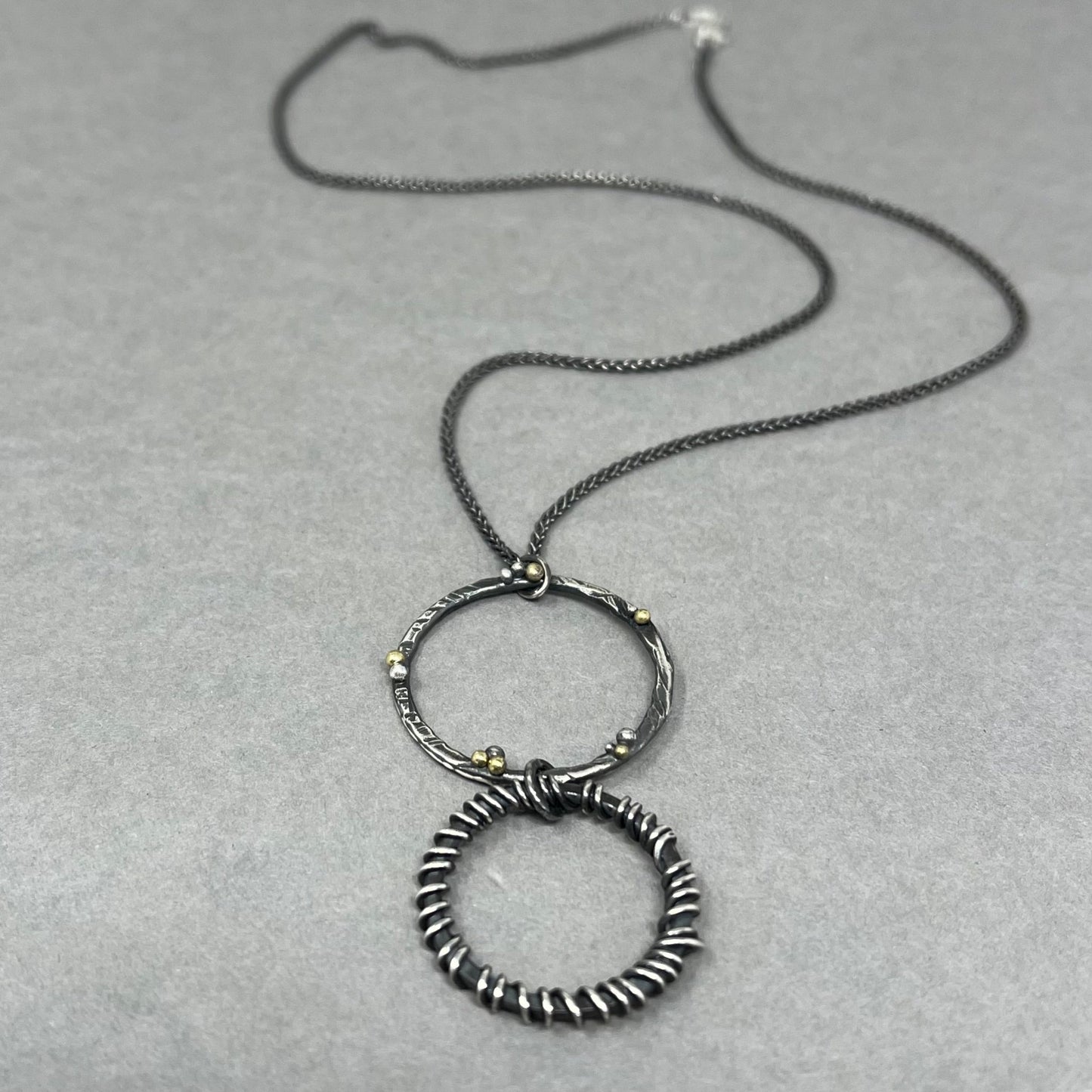 Dual Orbit Hoop Necklace - Emily Lisbeth Jewellery