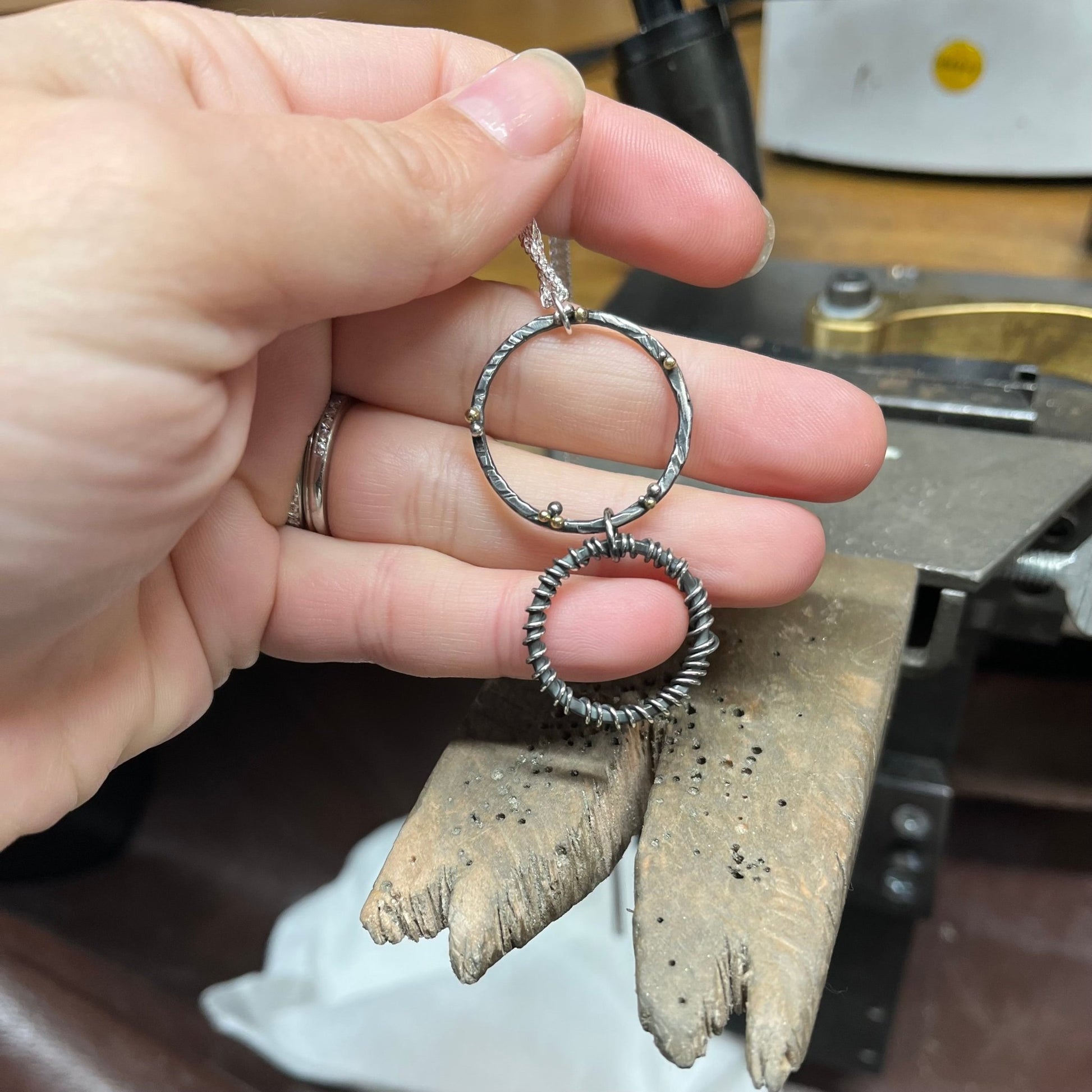 Dual Orbit Hoop Necklace - Emily Lisbeth Jewellery