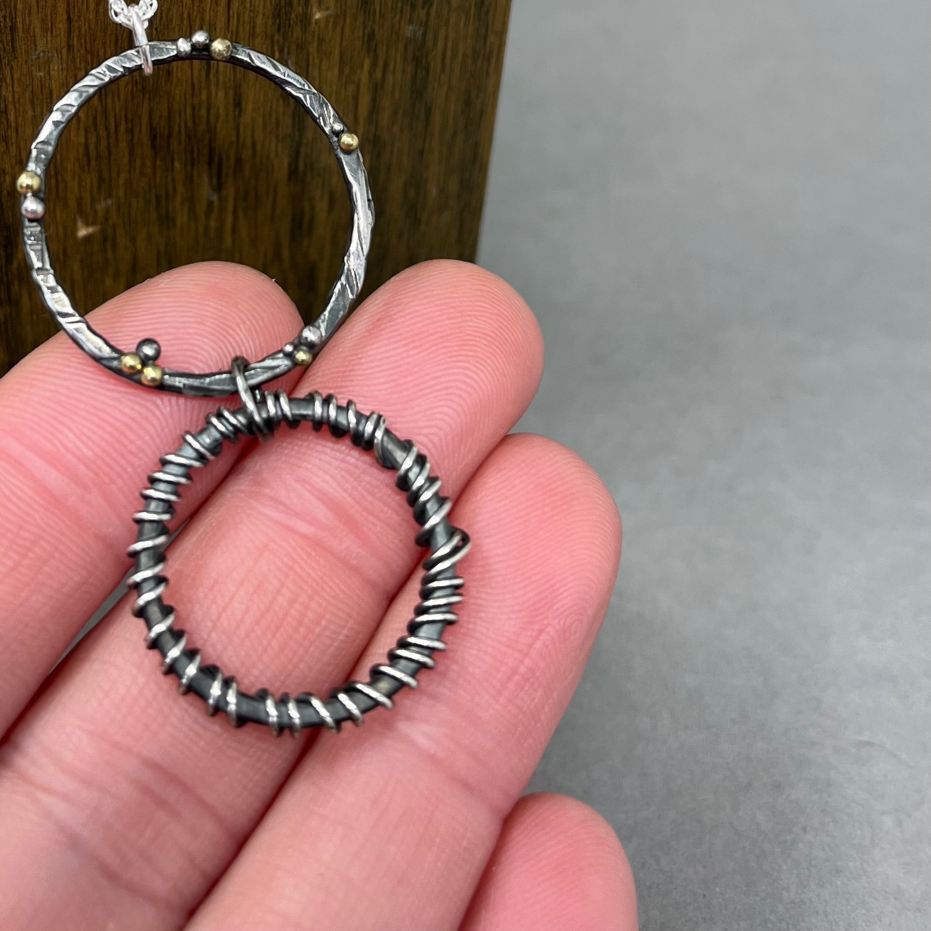 Dual Orbit Hoop Necklace - Emily Lisbeth Jewellery