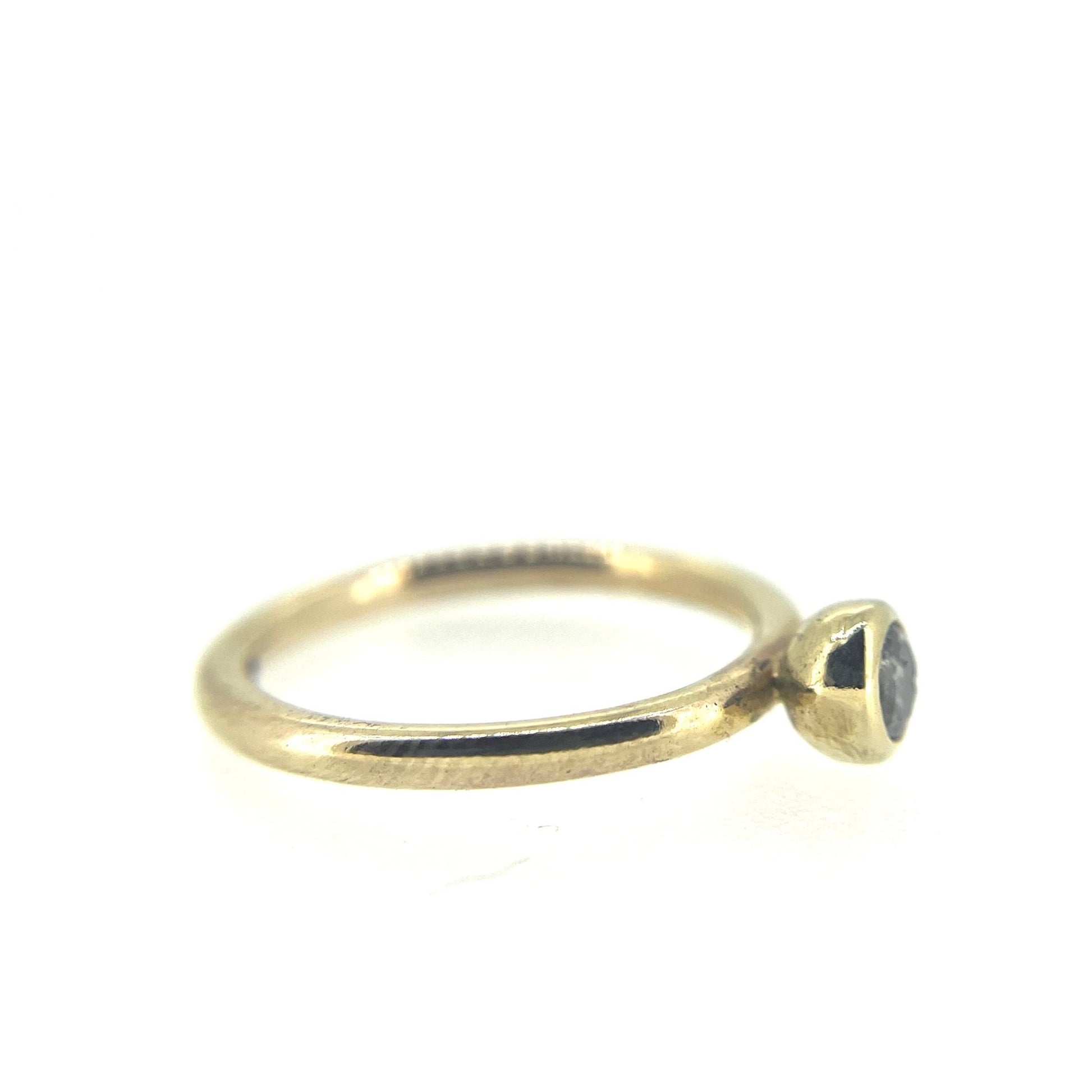 Gold and Salt and Pepper Diamond Engagement Ring - Emily Lisbeth Jewellery