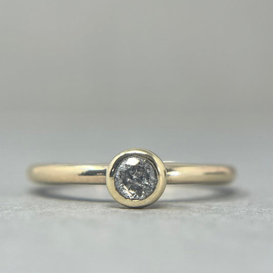 Gold and Salt and Pepper Diamond Engagement Ring - Emily Lisbeth Jewellery
