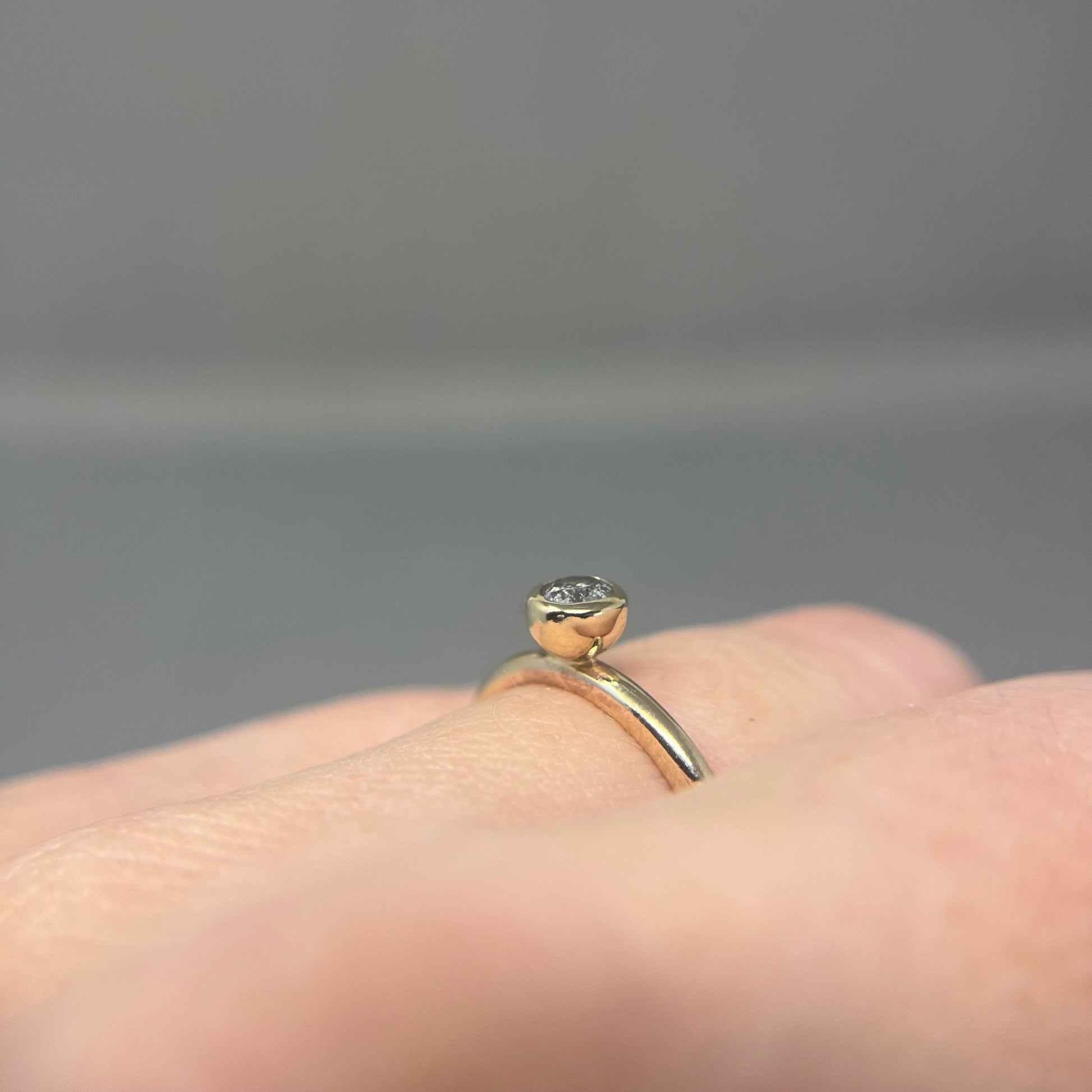 Gold and Salt and Pepper Diamond Engagement Ring - Emily Lisbeth Jewellery