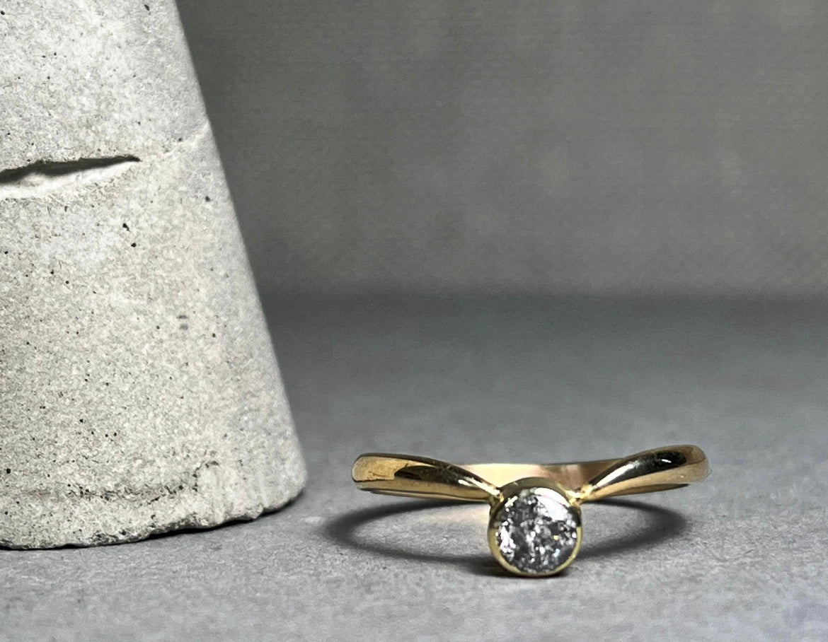 Diamond Wishbone Ring Size K / 9ct Gold