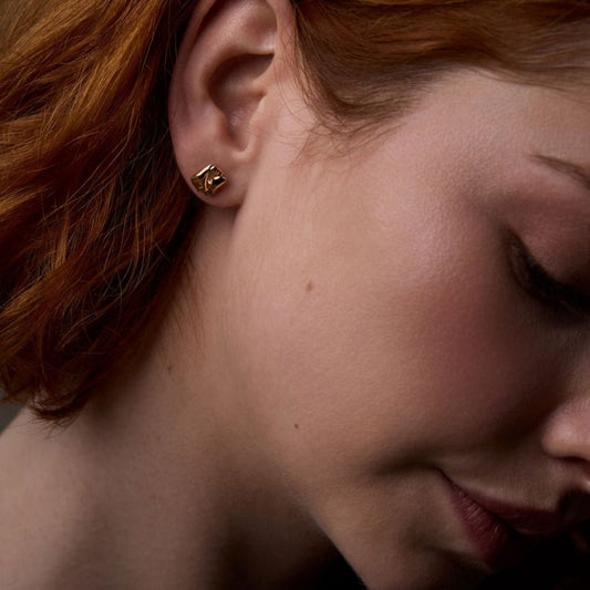 Large Gold Molten Studs - Emily Lisbeth Jewellery
