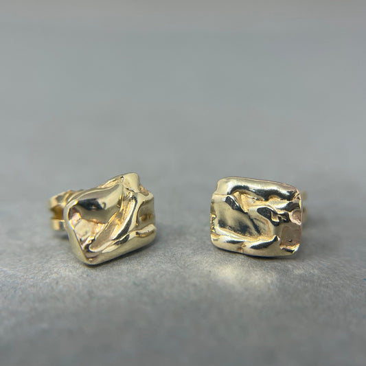 Large Gold Molten Studs - Emily Lisbeth Jewellery