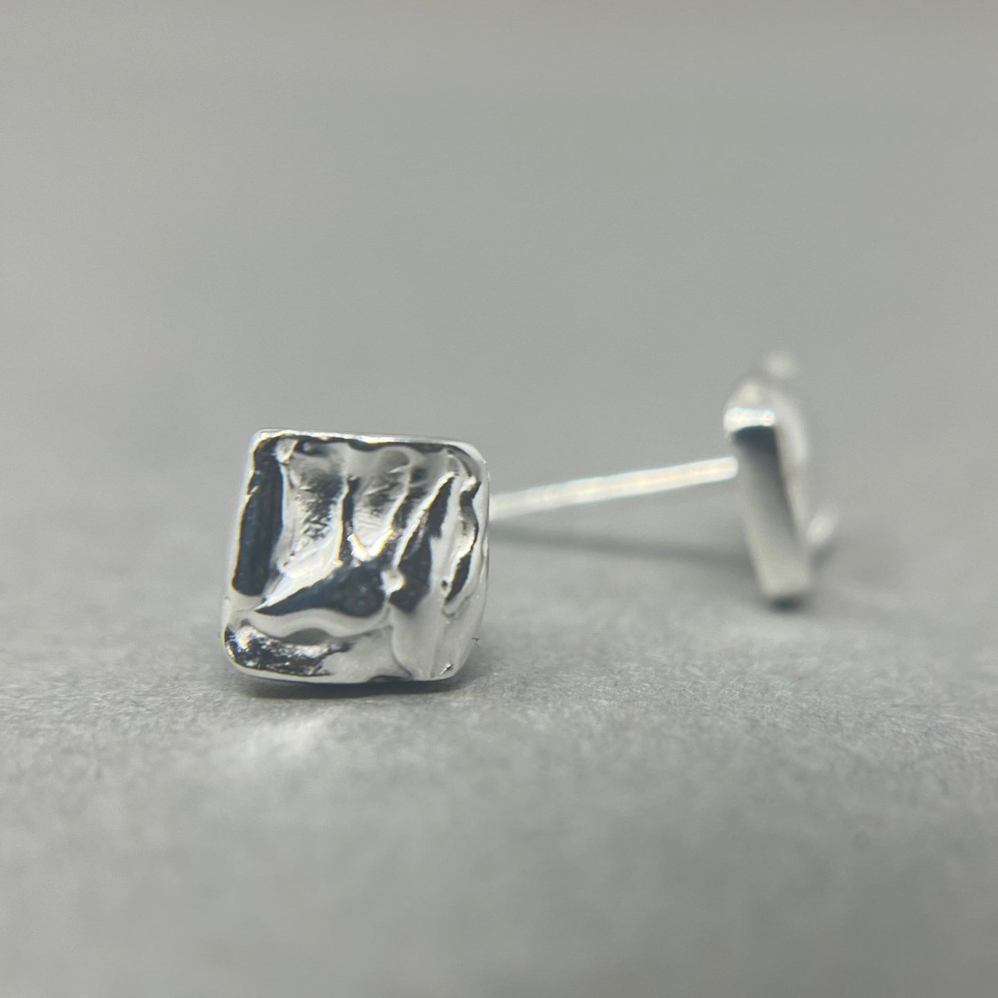 Large Silver Molten Studs - Emily Lisbeth Jewellery