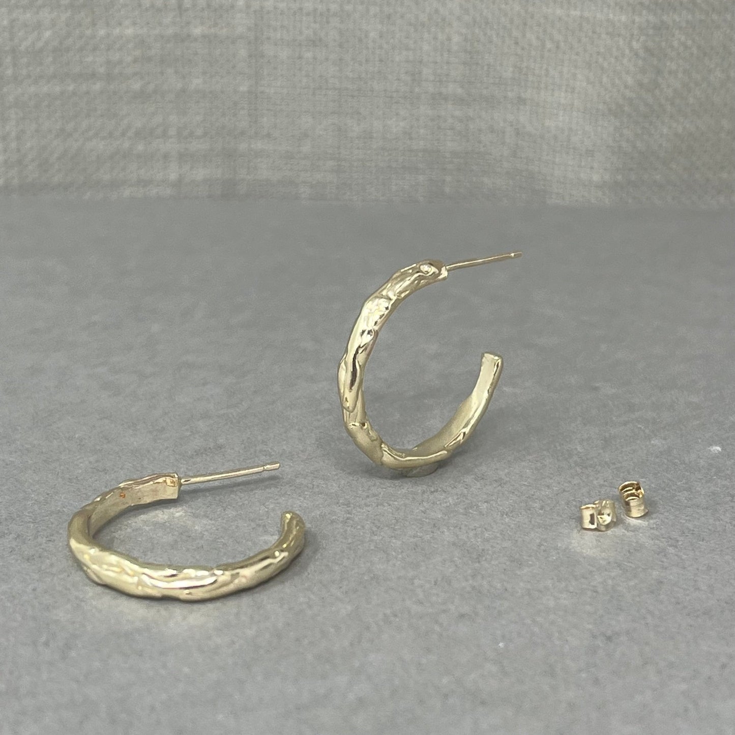 Medium Gold Molten Hoop Earrings - Emily Lisbeth Jewellery