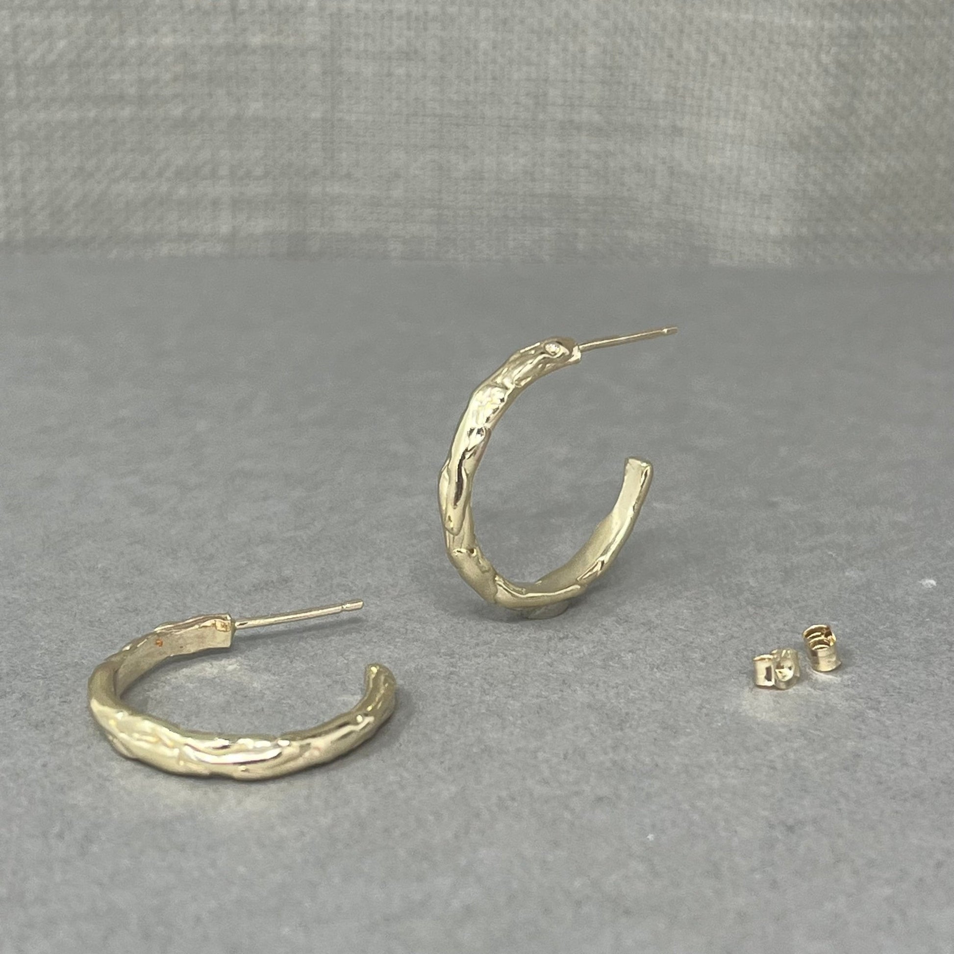 Medium Gold Molten Hoop Earrings - Emily Lisbeth Jewellery
