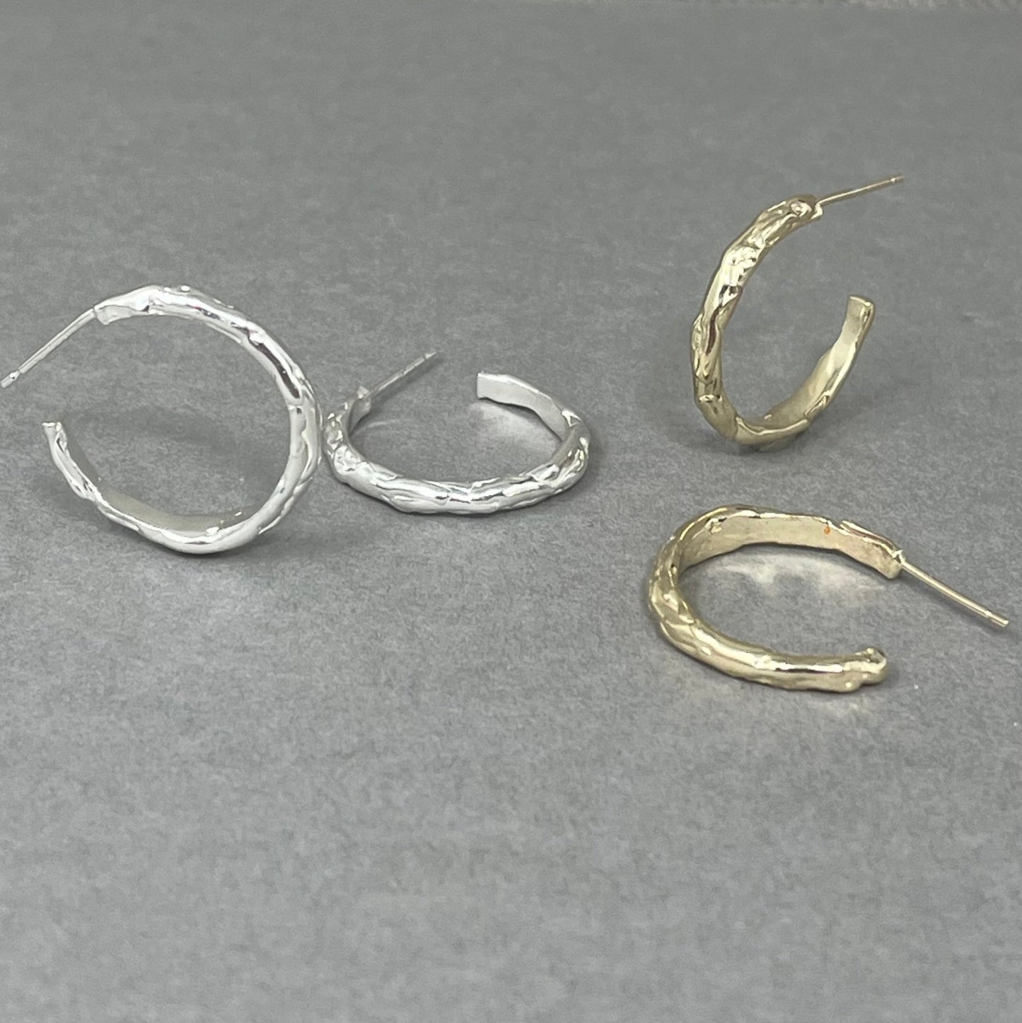 Medium Gold Molten Hoop Earrings - Emily Lisbeth Jewellery