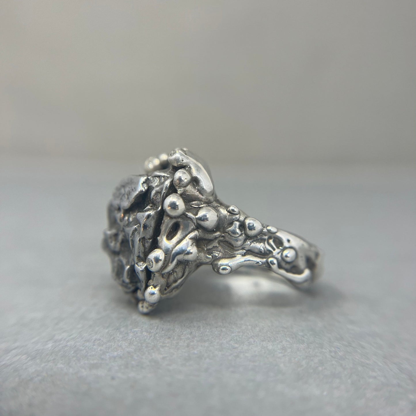 Meteorite and Diamond Statement Ring - Emily Lisbeth Jewellery