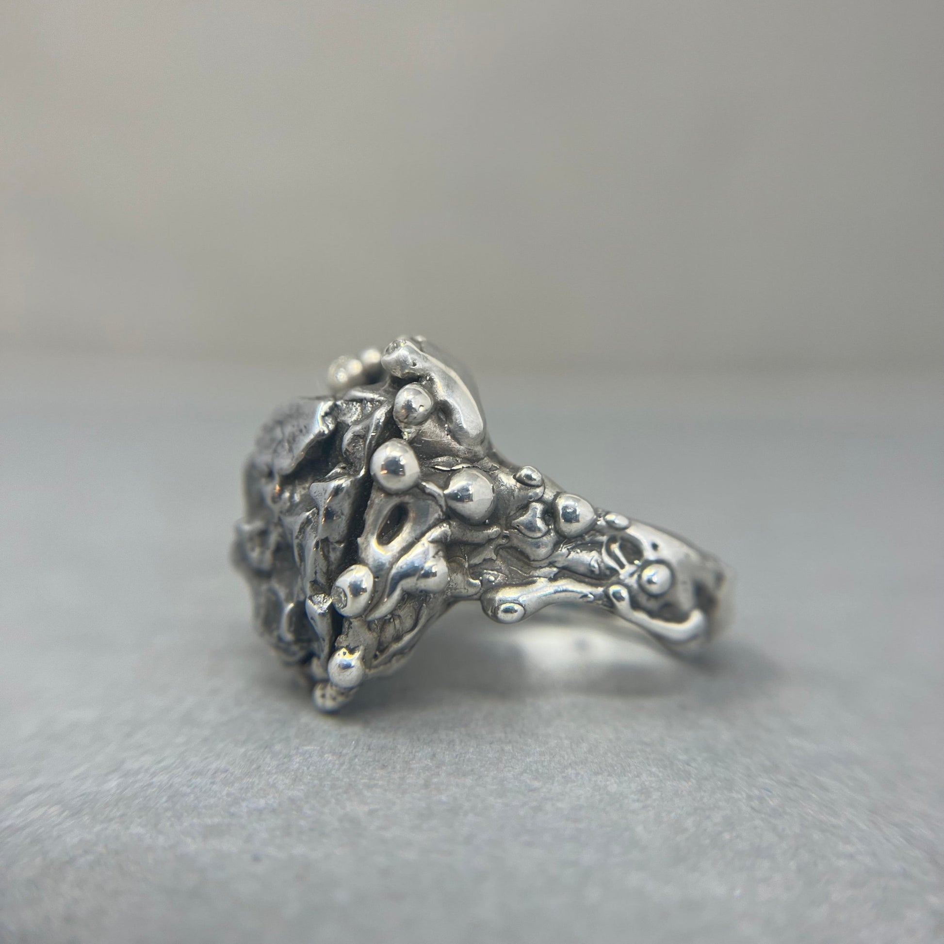 Meteorite and Diamond Statement Ring - Emily Lisbeth Jewellery