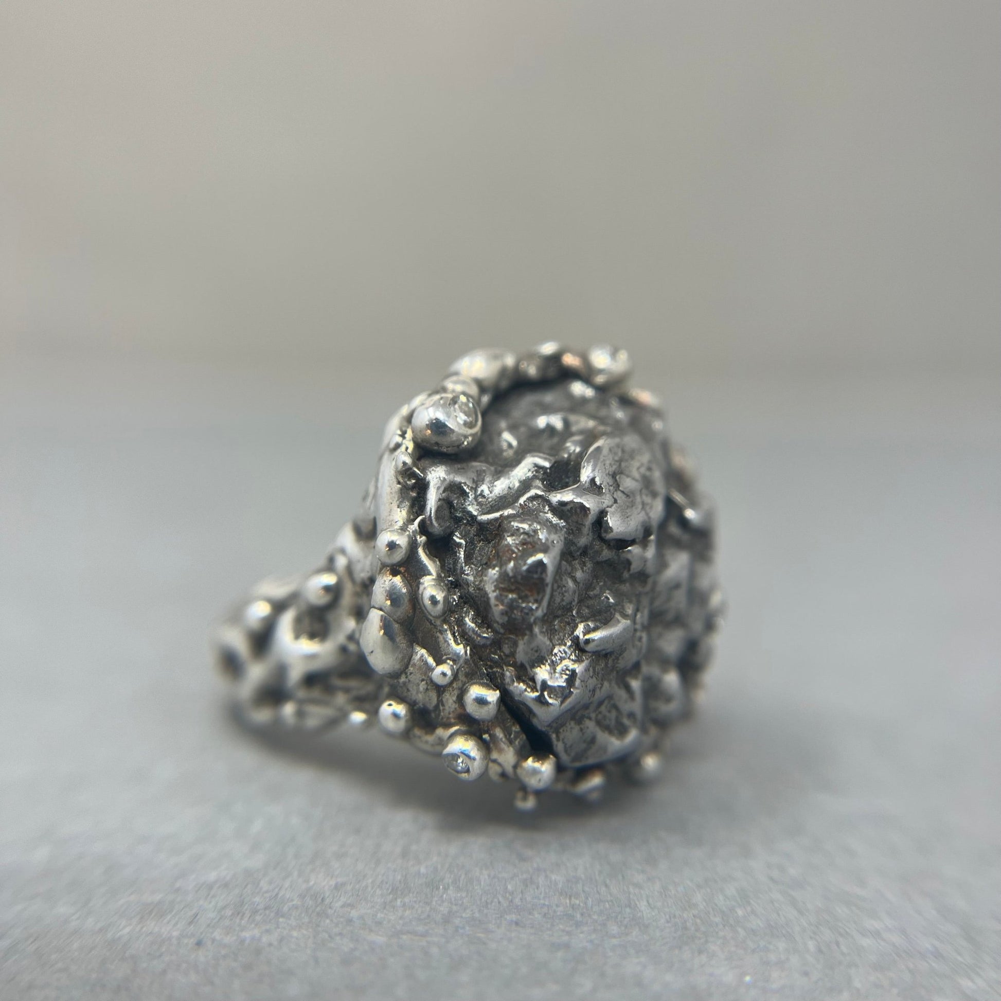 Meteorite and Diamond Statement Ring - Emily Lisbeth Jewellery
