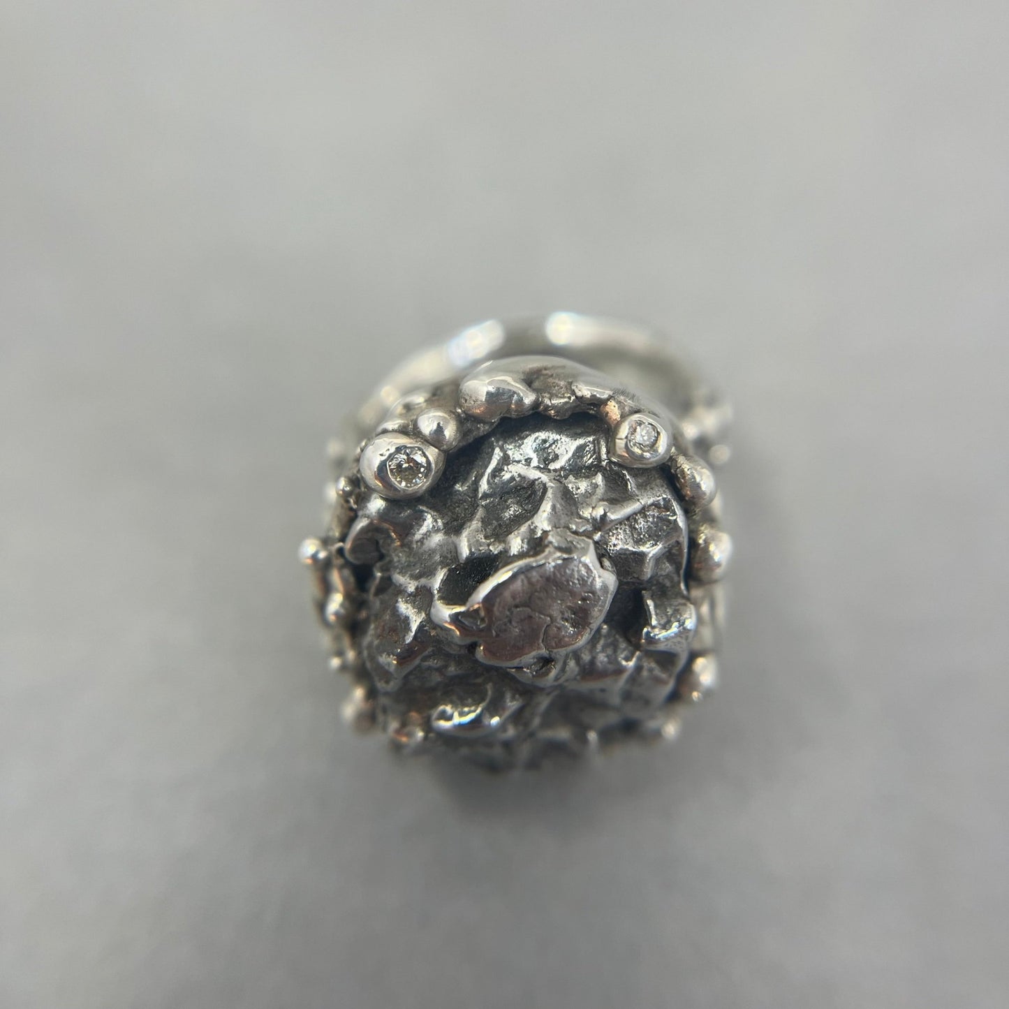Meteorite and Diamond Statement Ring - Emily Lisbeth Jewellery