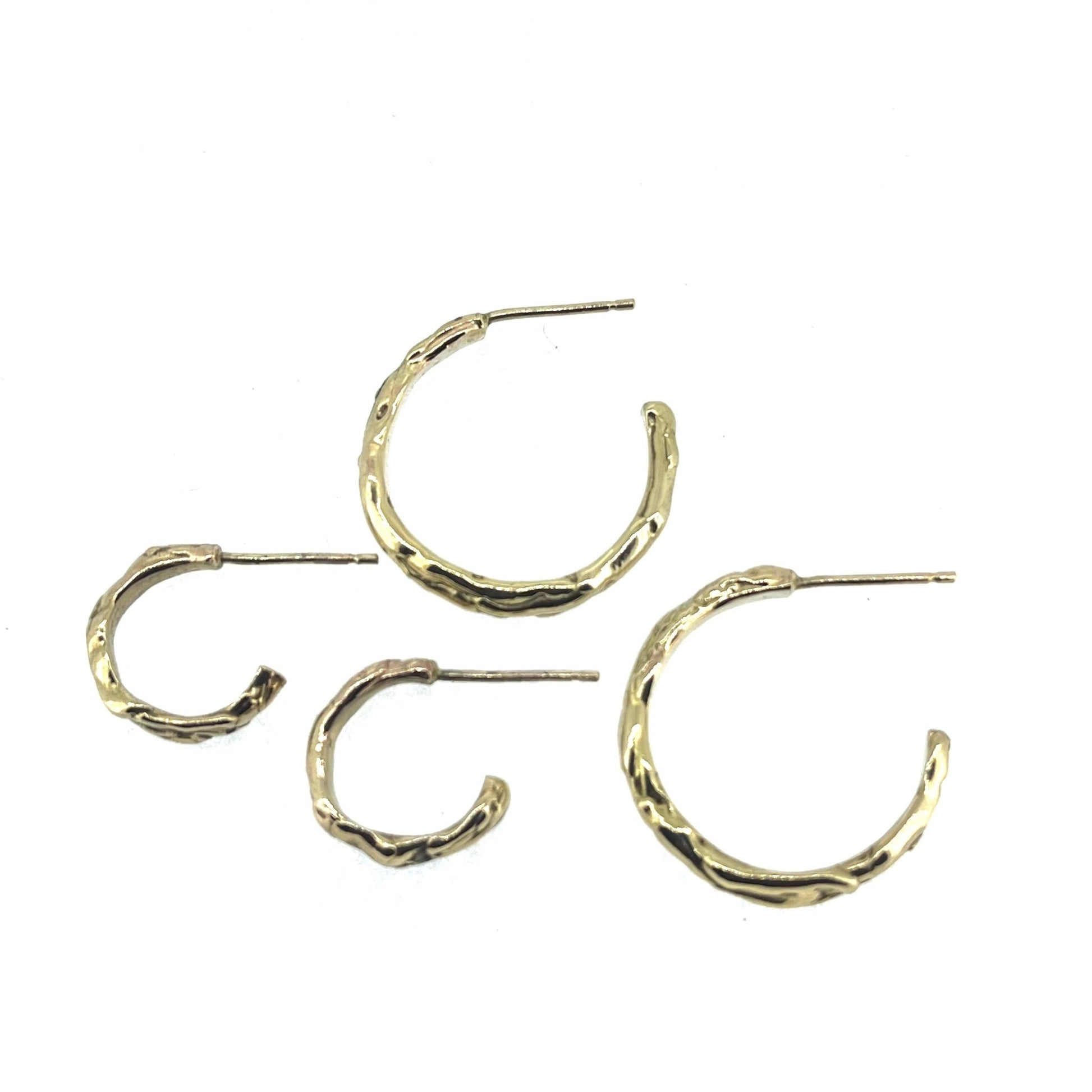 Mini Gold Molten Hoops - Emily Lisbeth Jewellery