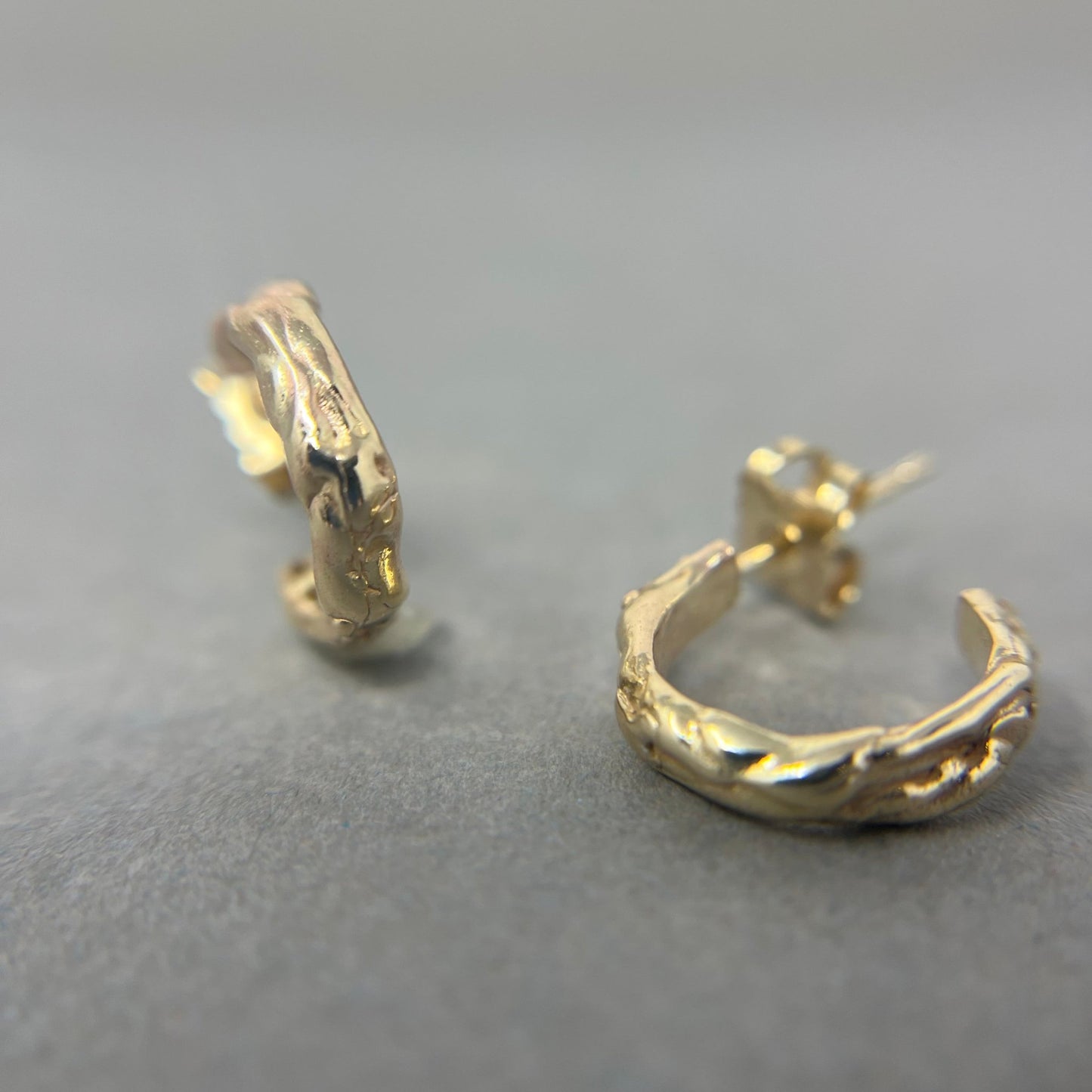 Mini Gold Molten Hoops - Emily Lisbeth Jewellery