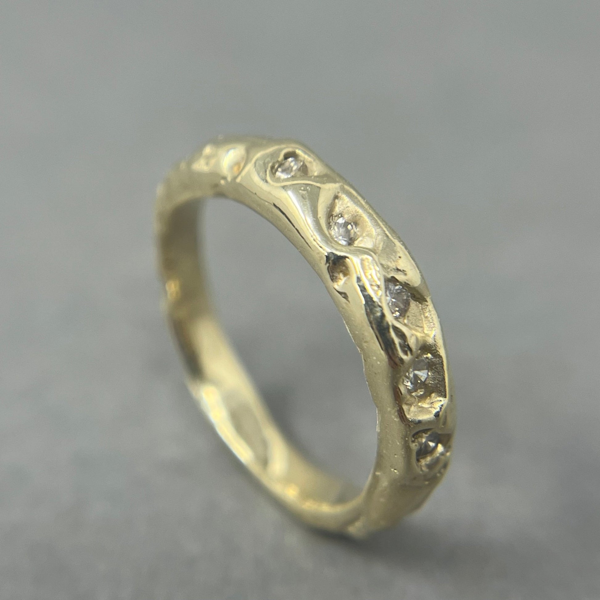 Molten Gold and Diamond Eternity Ring - Emily Lisbeth Jewellery