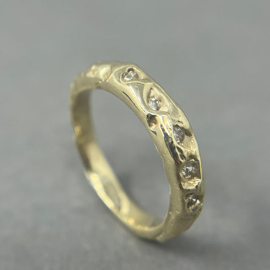 Molten Gold and Diamond Eternity Ring - Emily Lisbeth Jewellery