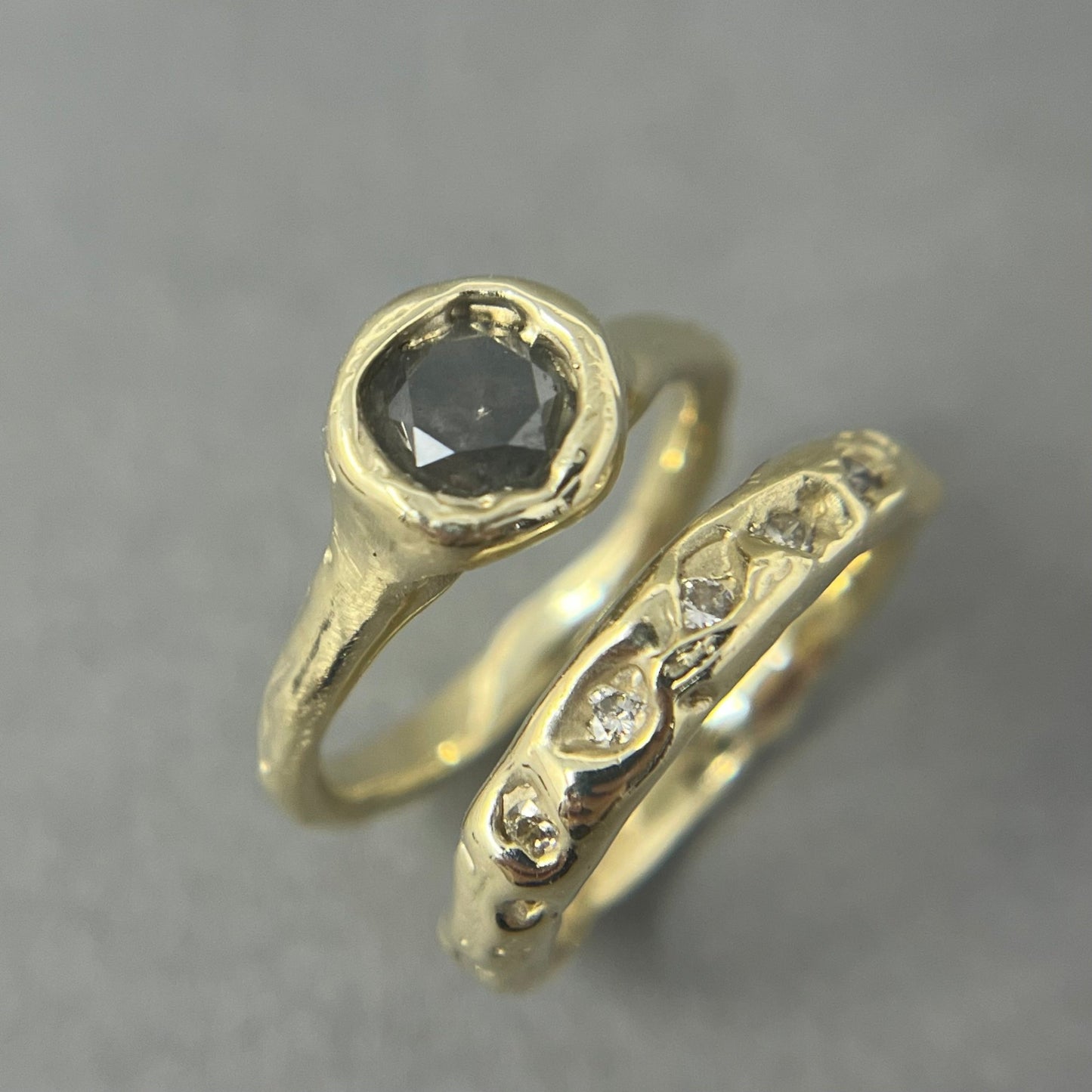Molten Gold and Diamond Eternity Ring - Emily Lisbeth Jewellery