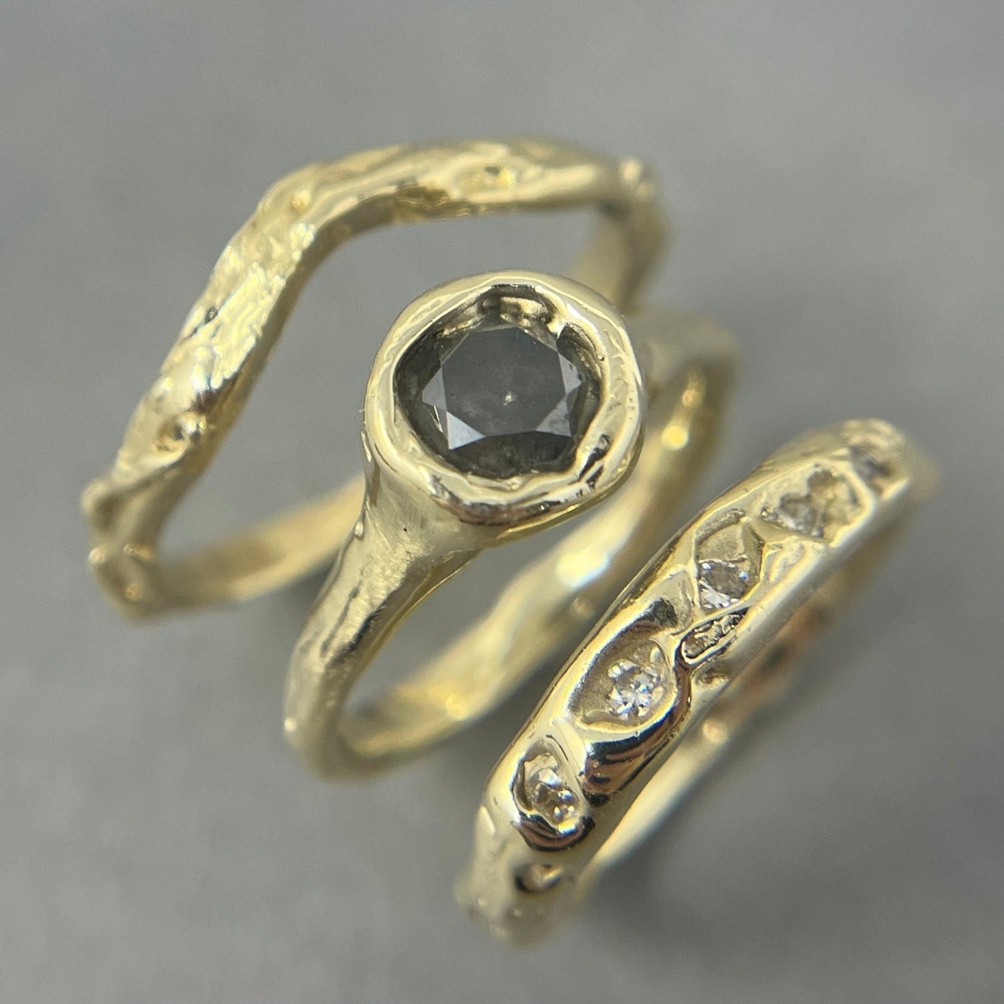 Molten Gold and Diamond Eternity Ring - Emily Lisbeth Jewellery