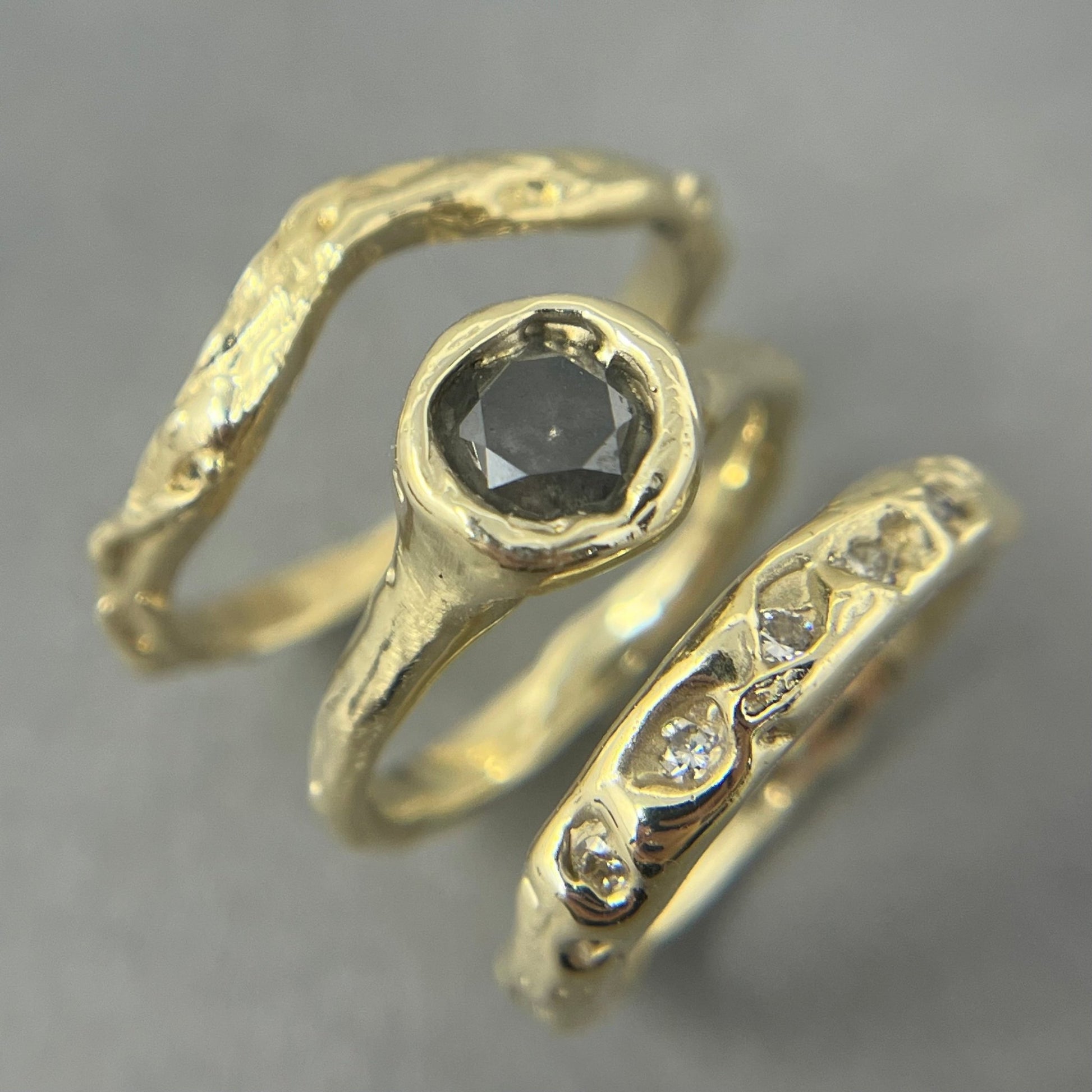 Molten Gold and Diamond Eternity Ring - Emily Lisbeth Jewellery