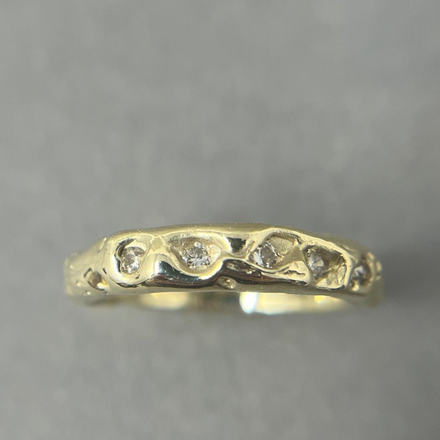 Molten Gold and Diamond Eternity Ring - Emily Lisbeth Jewellery