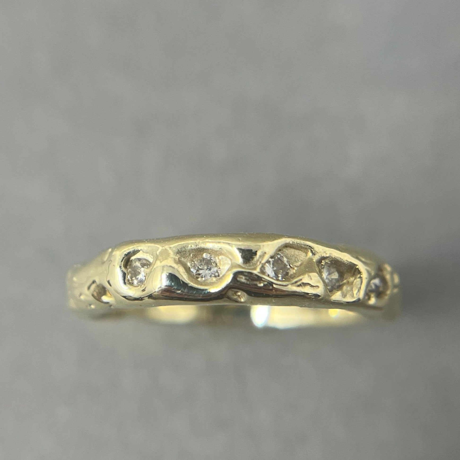 Molten Gold and Diamond Eternity Ring - Emily Lisbeth Jewellery