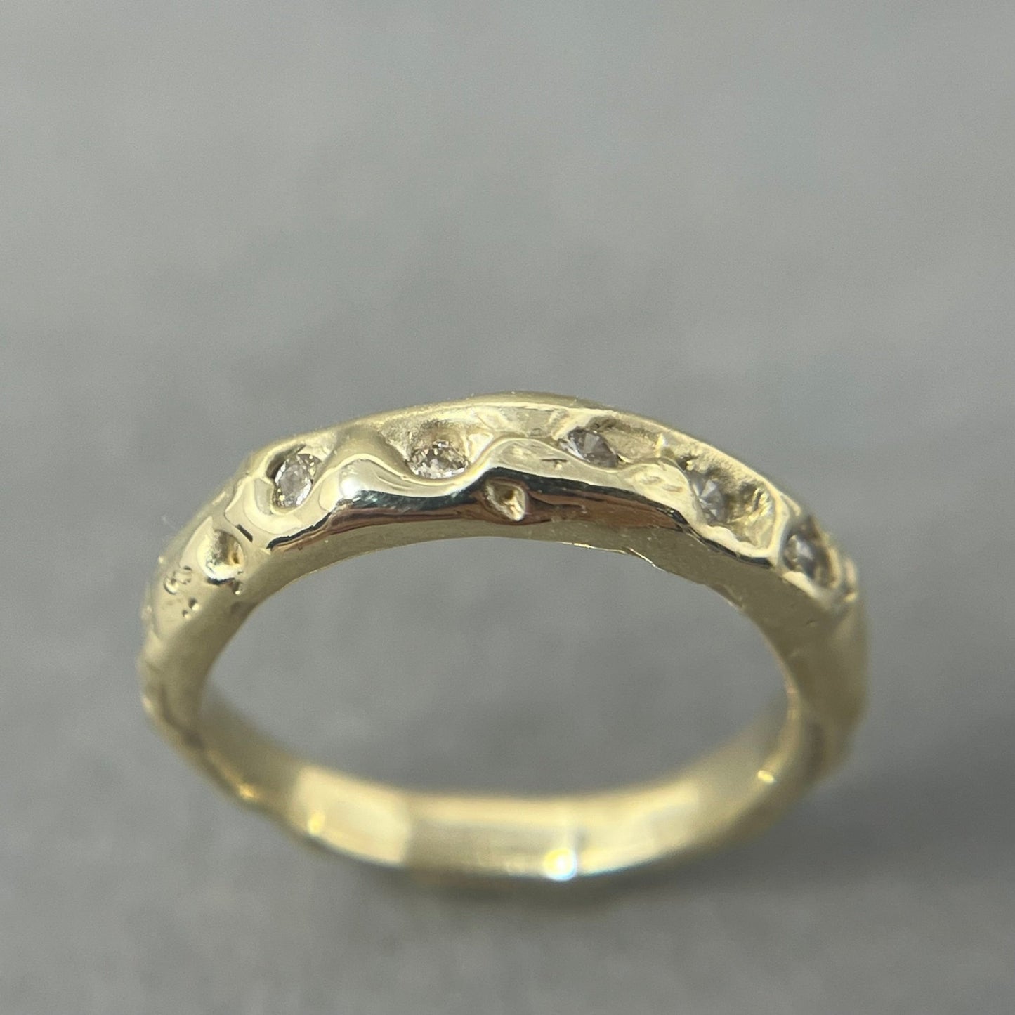 Molten Gold and Diamond Eternity Ring - Emily Lisbeth Jewellery