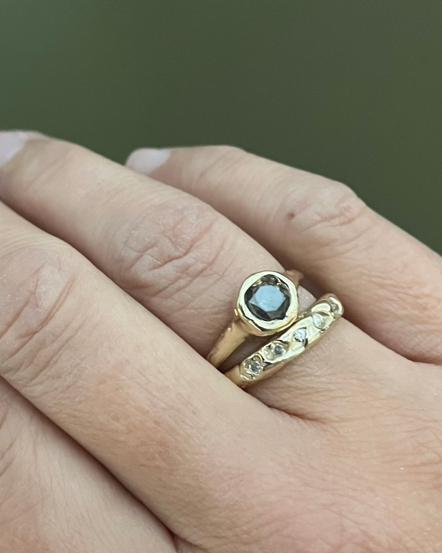 Molten Gold and Diamond Eternity Ring - Emily Lisbeth Jewellery