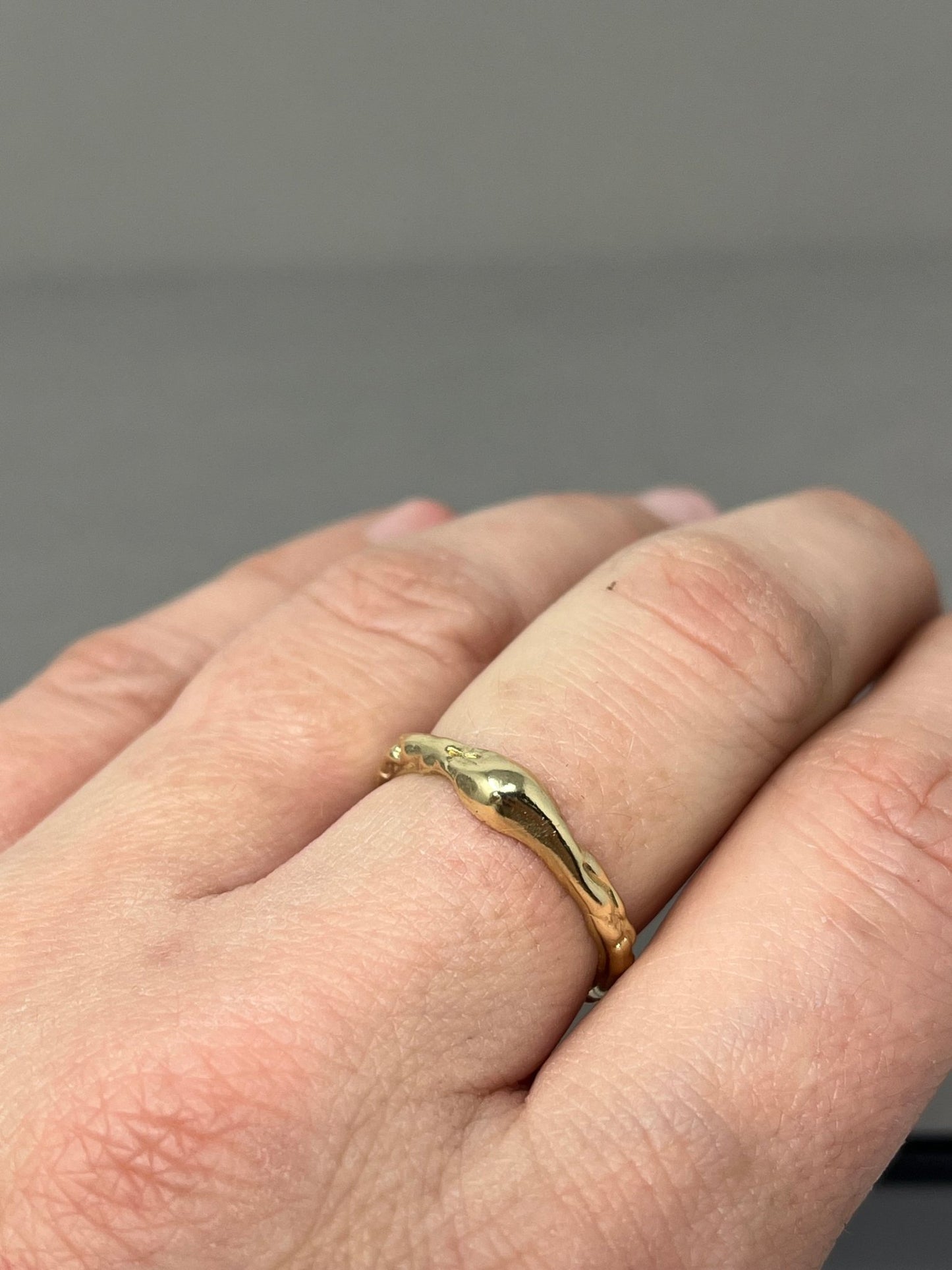Molten Gold Dew Drop Ring - Emily Lisbeth Jewellery