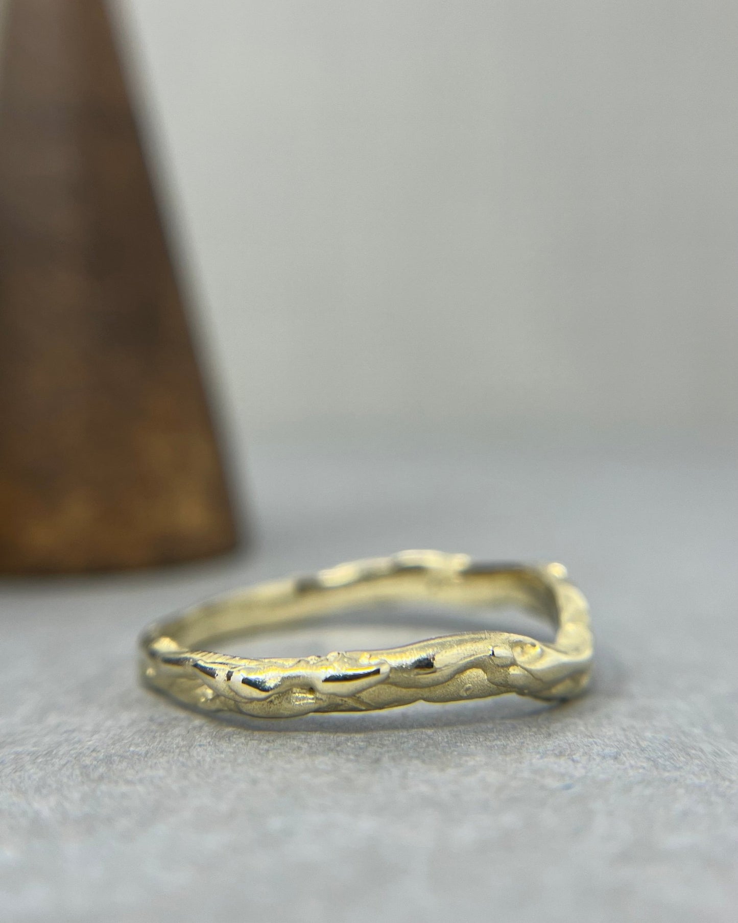 Molten Gold Wishbone Ring - Emily Lisbeth Jewellery