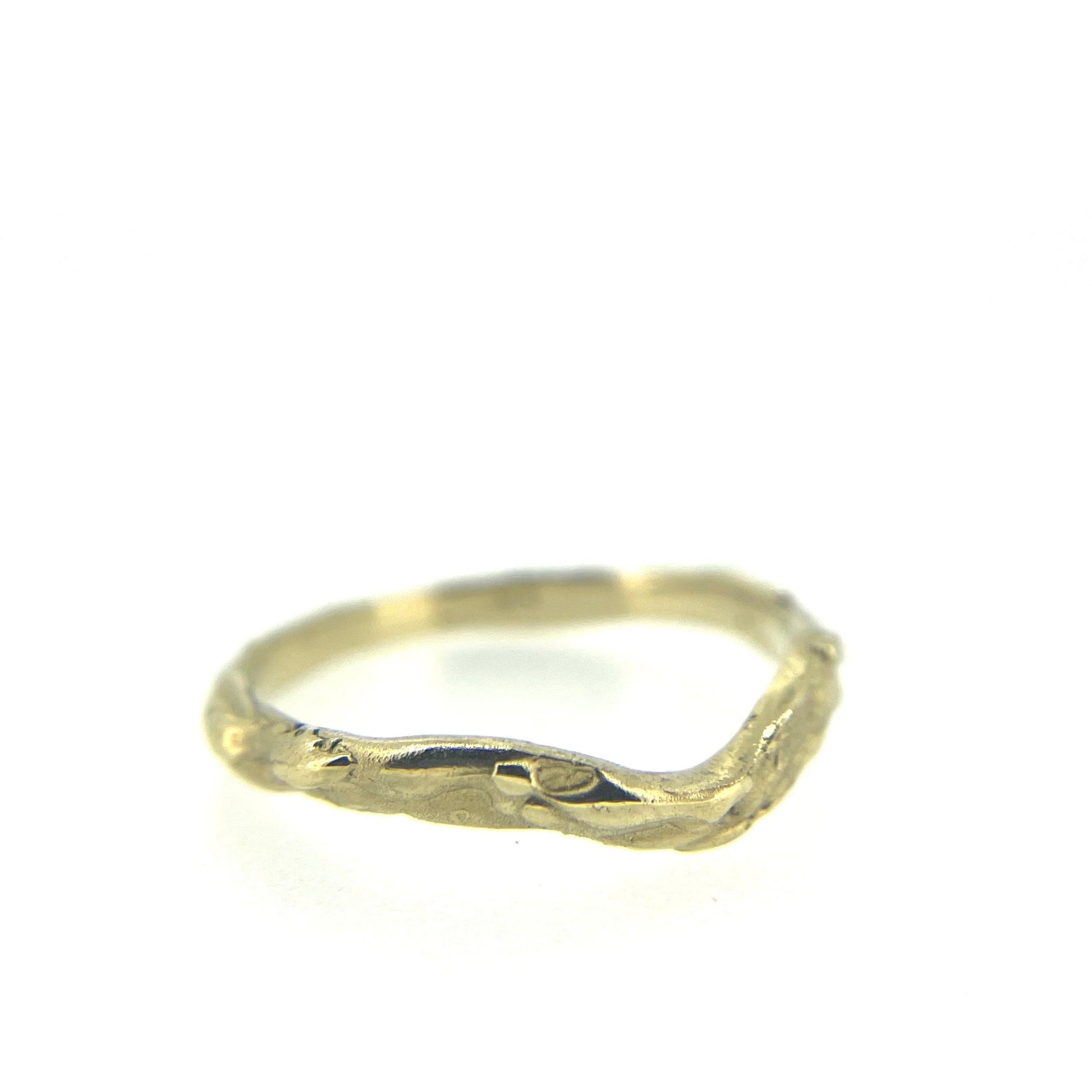 Molten Gold Wishbone Ring - Emily Lisbeth Jewellery