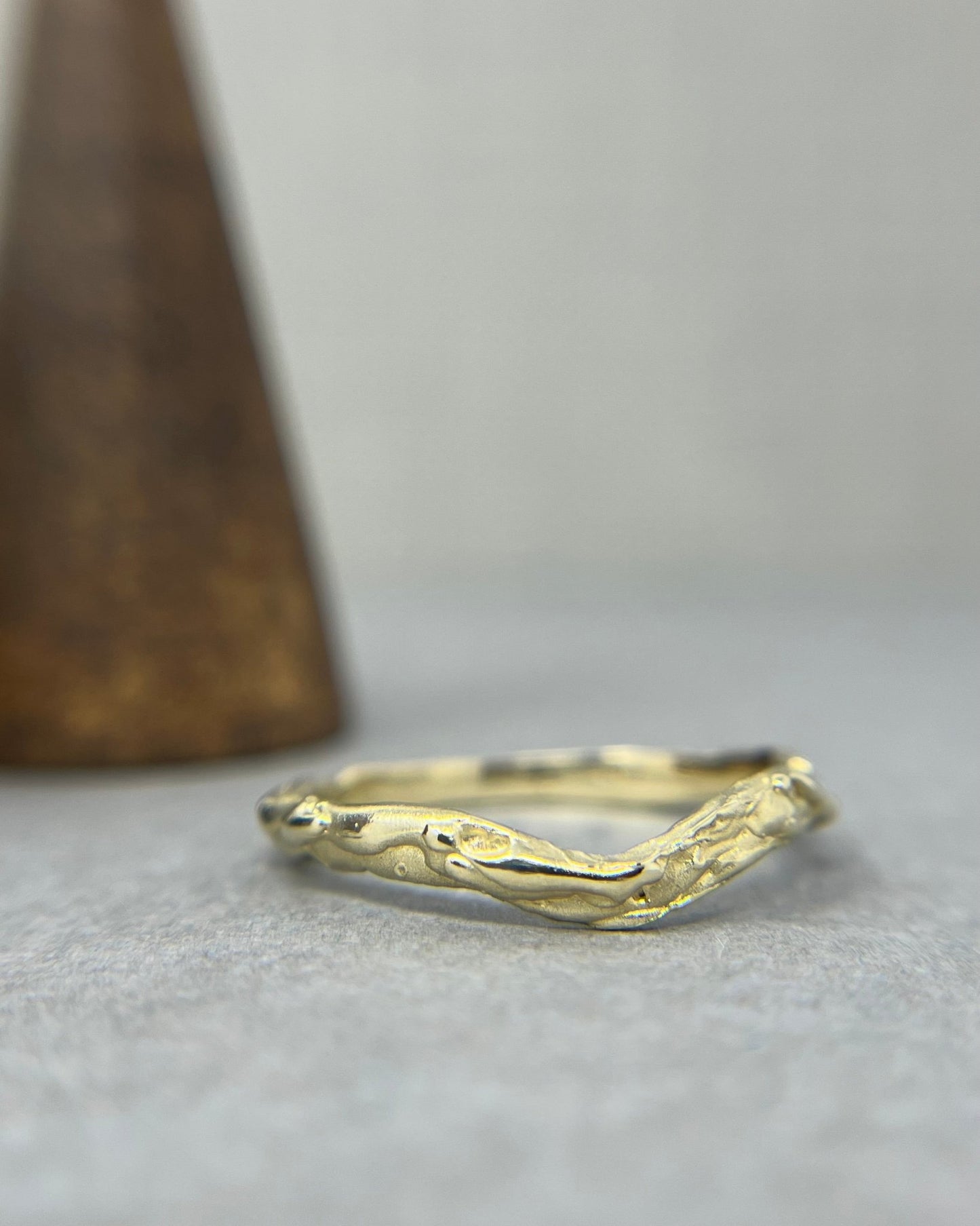 Molten Gold Wishbone Ring - Emily Lisbeth Jewellery