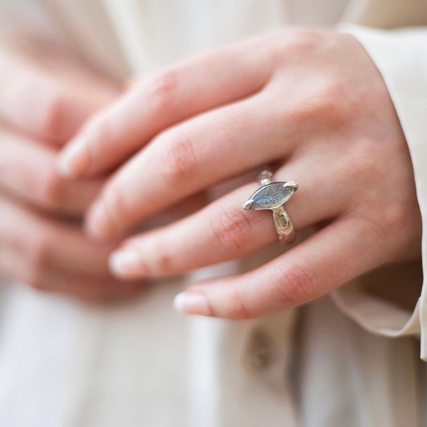 Molten Labradorite Ring - Emily Lisbeth Jewellery