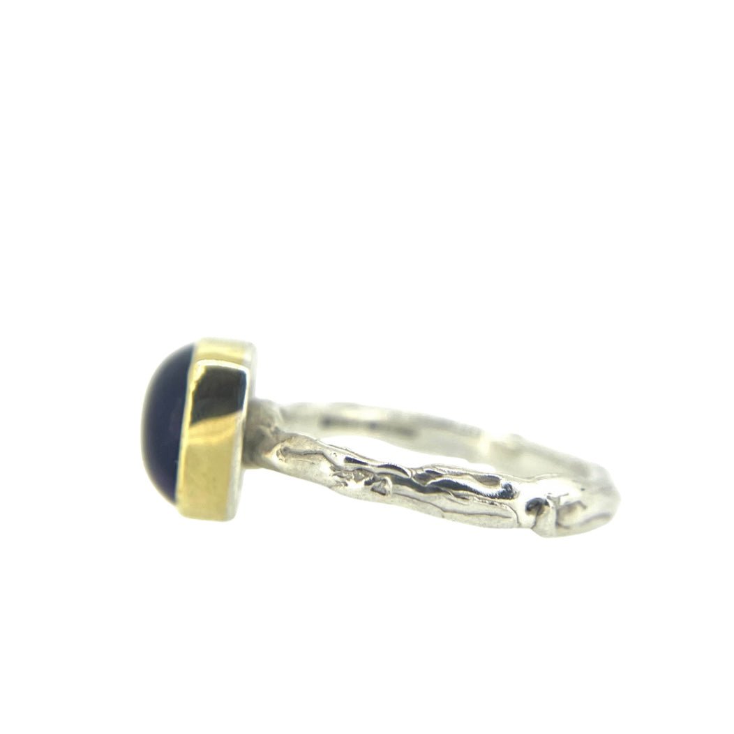 Molten Silver and Gold Amethyst Ring - Emily Lisbeth Jewellery