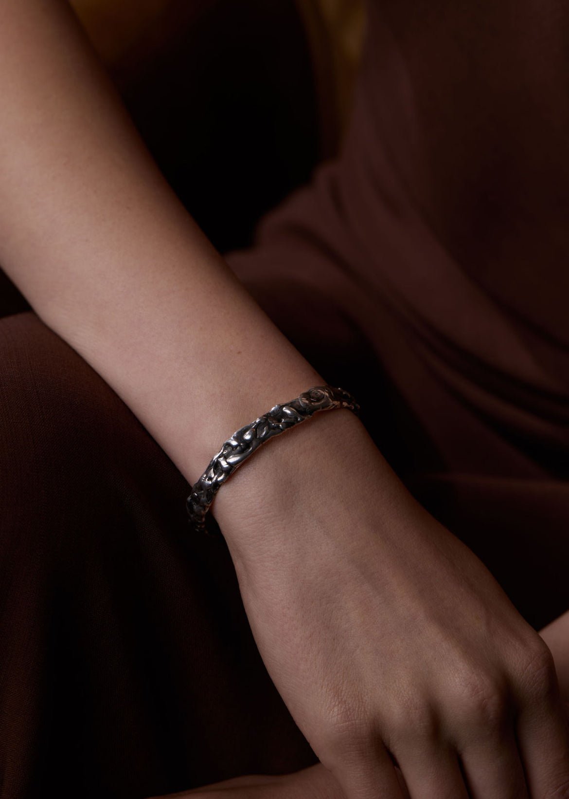 Molten Silver Bangle - Emily Lisbeth Jewellery