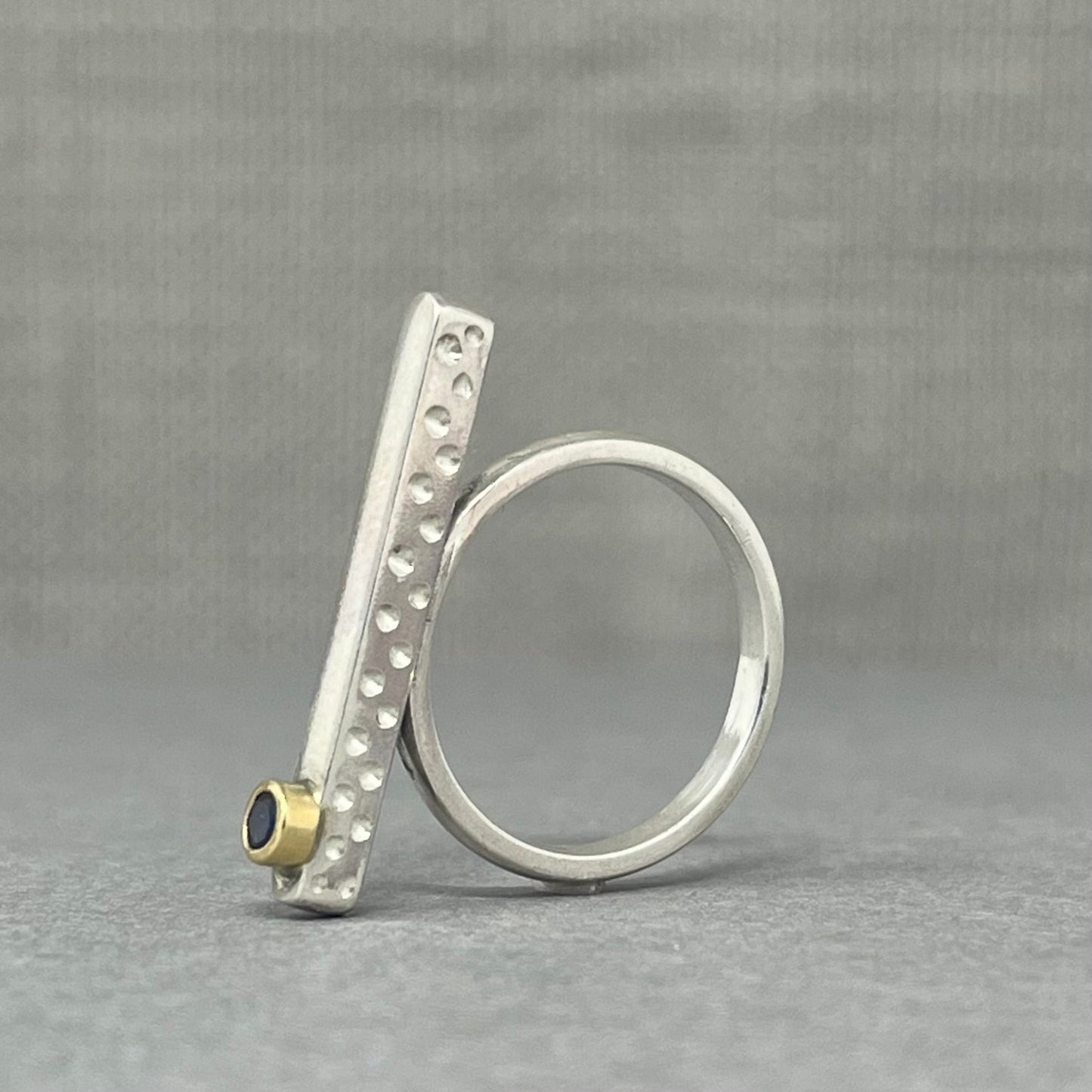 Sapphire Balance Bar Ring - Emily Lisbeth Jewellery