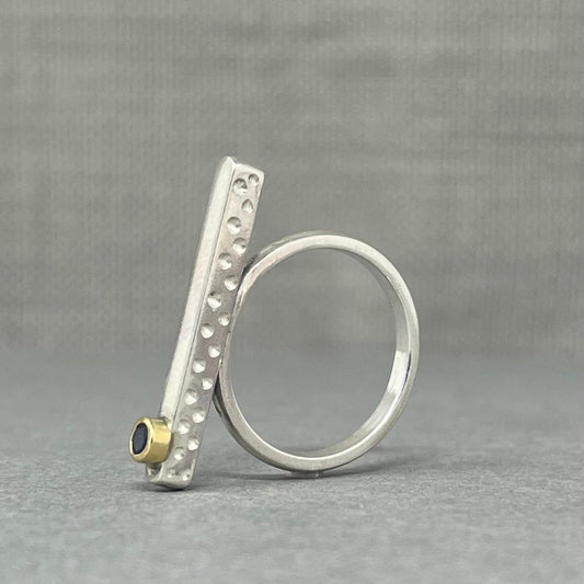 Sapphire Balance Bar Ring - Emily Lisbeth Jewellery