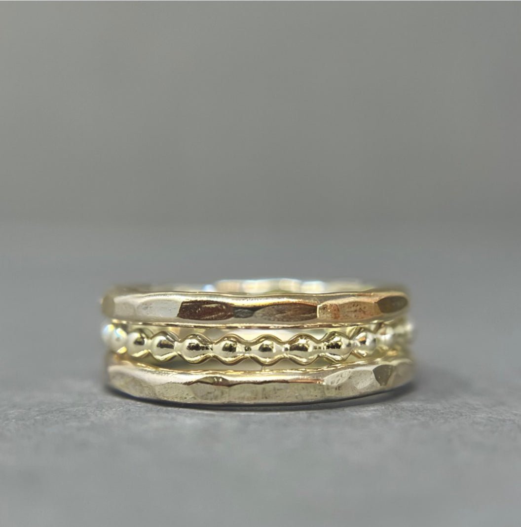Set of 3 Solid Gold Stacking Rings - Emily Lisbeth Jewellery