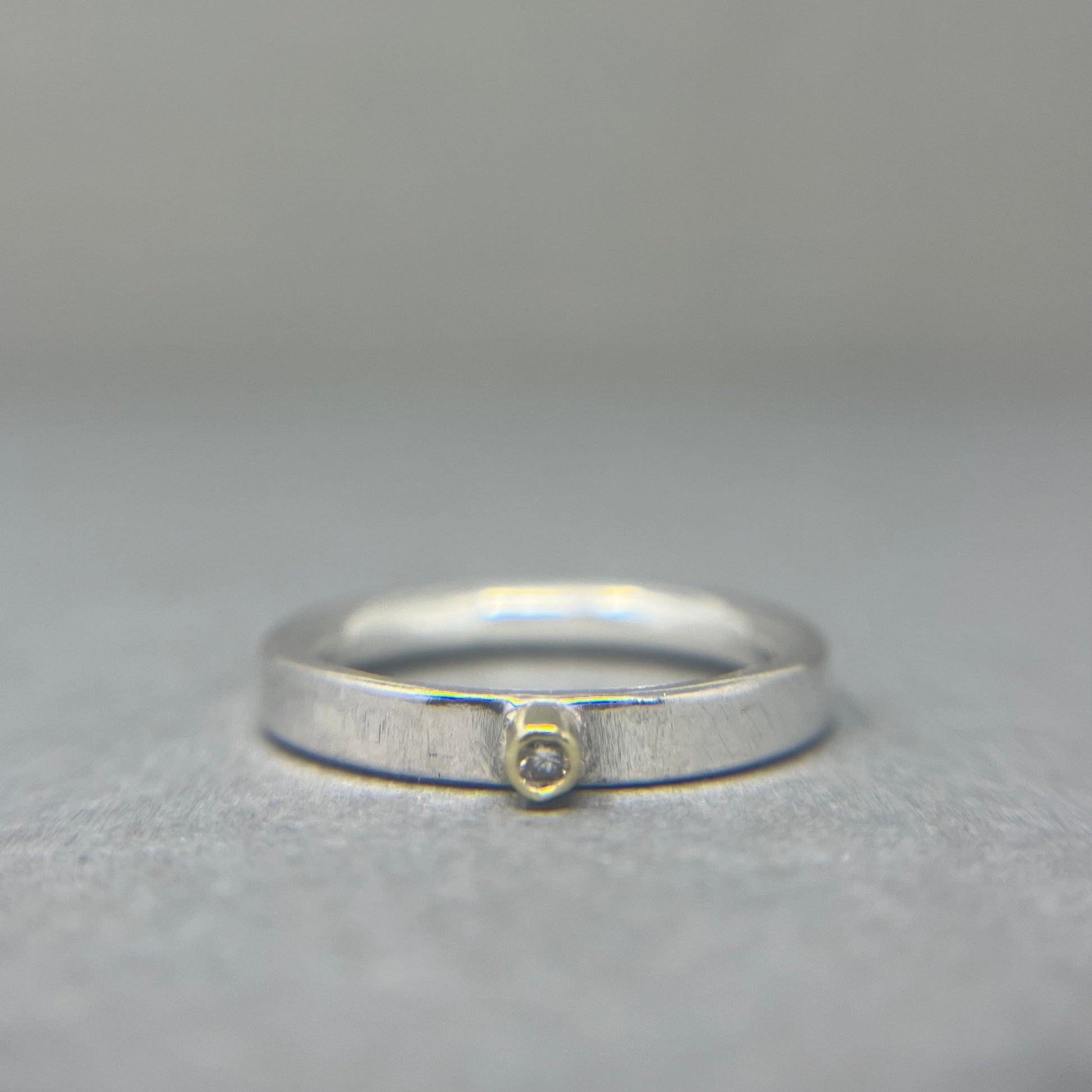 Silver and 18ct Gold Diamond Stacking Ring - Emily Lisbeth Jewellery