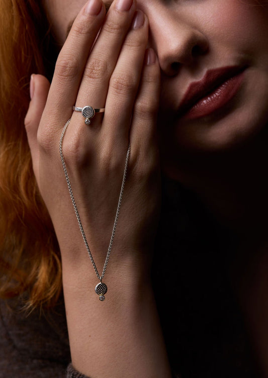 Silver and 18ct Gold Moissanite Pendant - Emily Lisbeth Jewellery