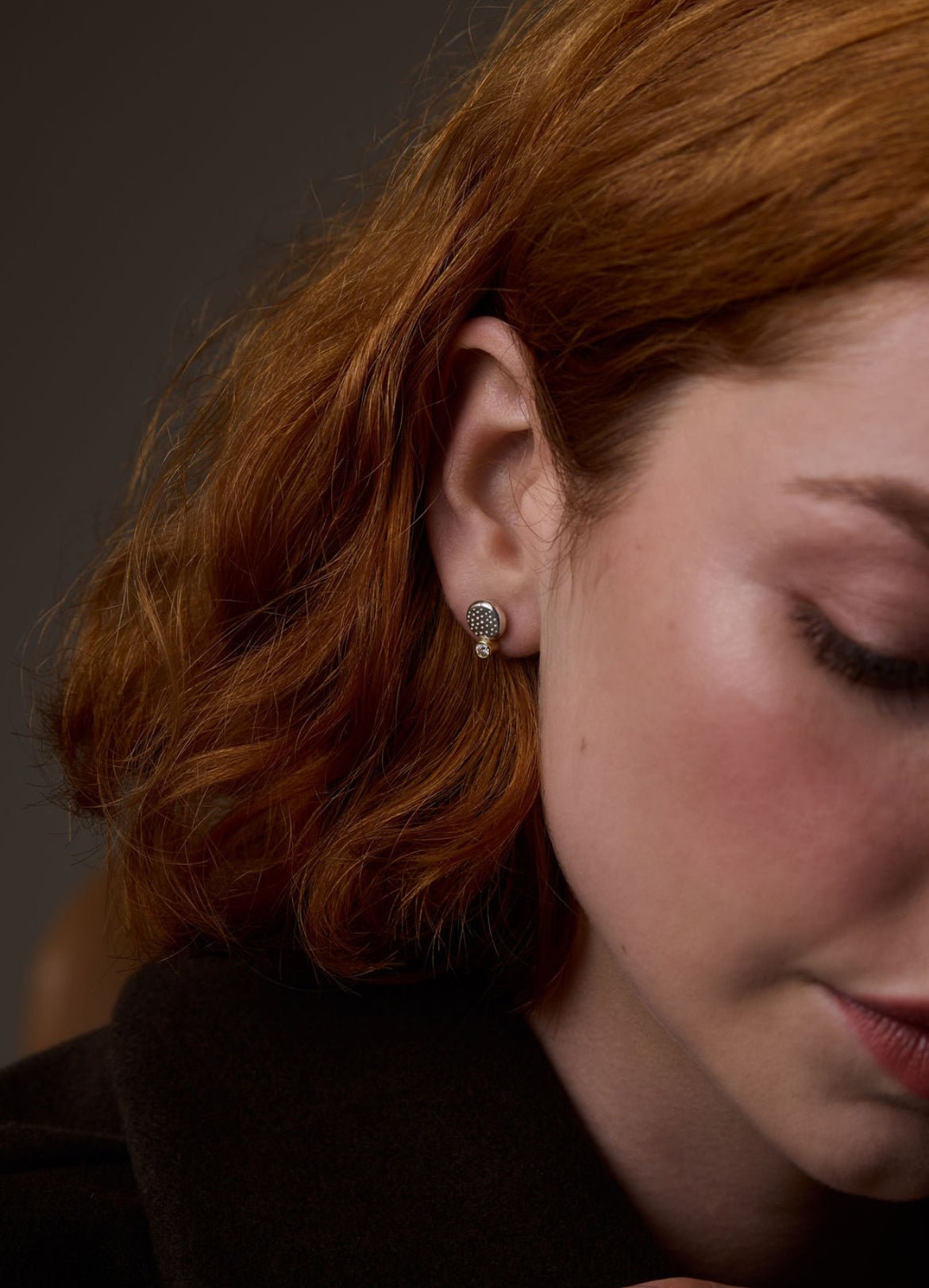 Silver and 18ct Gold Moissanite Studs - Emily Lisbeth Jewellery