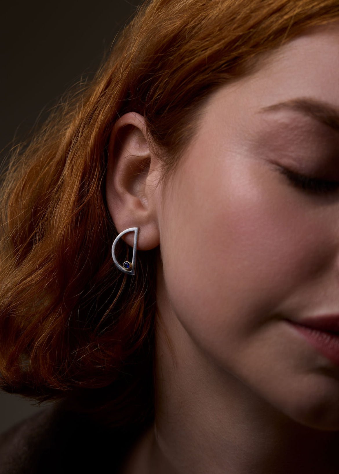 Silver and 18ct Gold Sapphire Earrings - Emily Lisbeth Jewellery