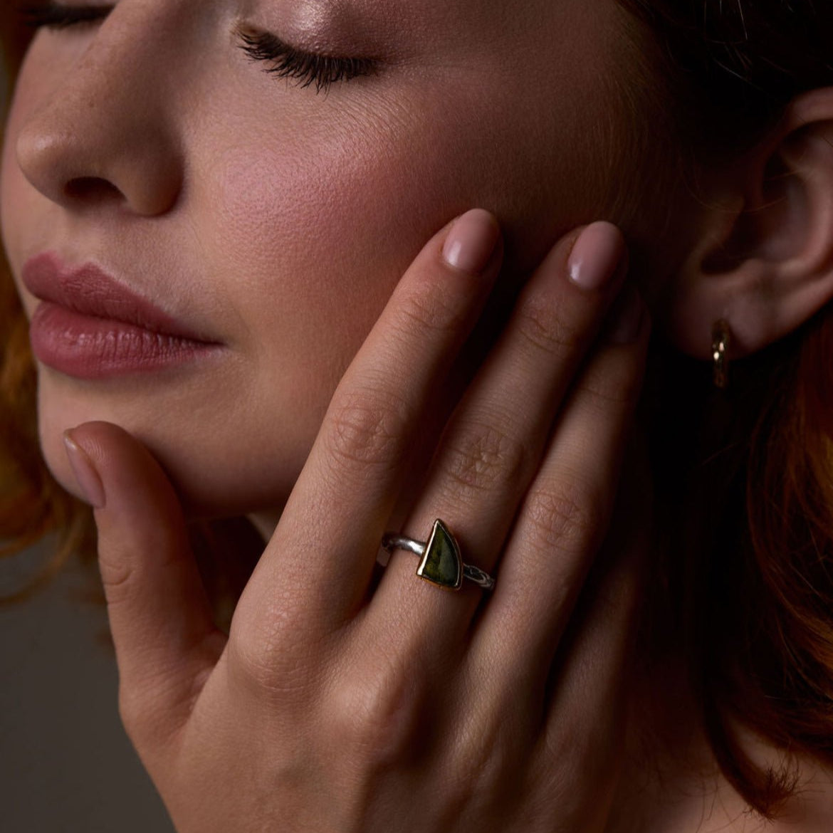 Silver and 18ct Gold Tourmaline Molten Ring - Emily Lisbeth Jewellery