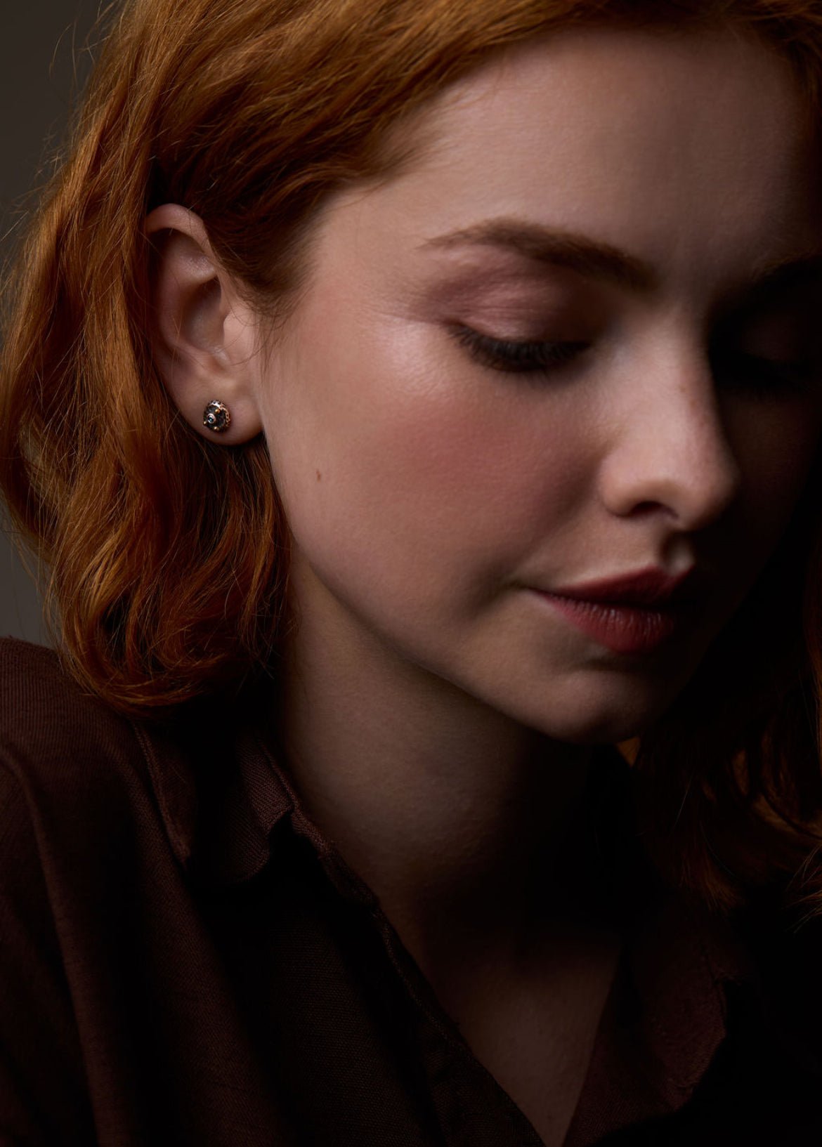 Silver and Gold Blue Diamond Studs - Emily Lisbeth Jewellery