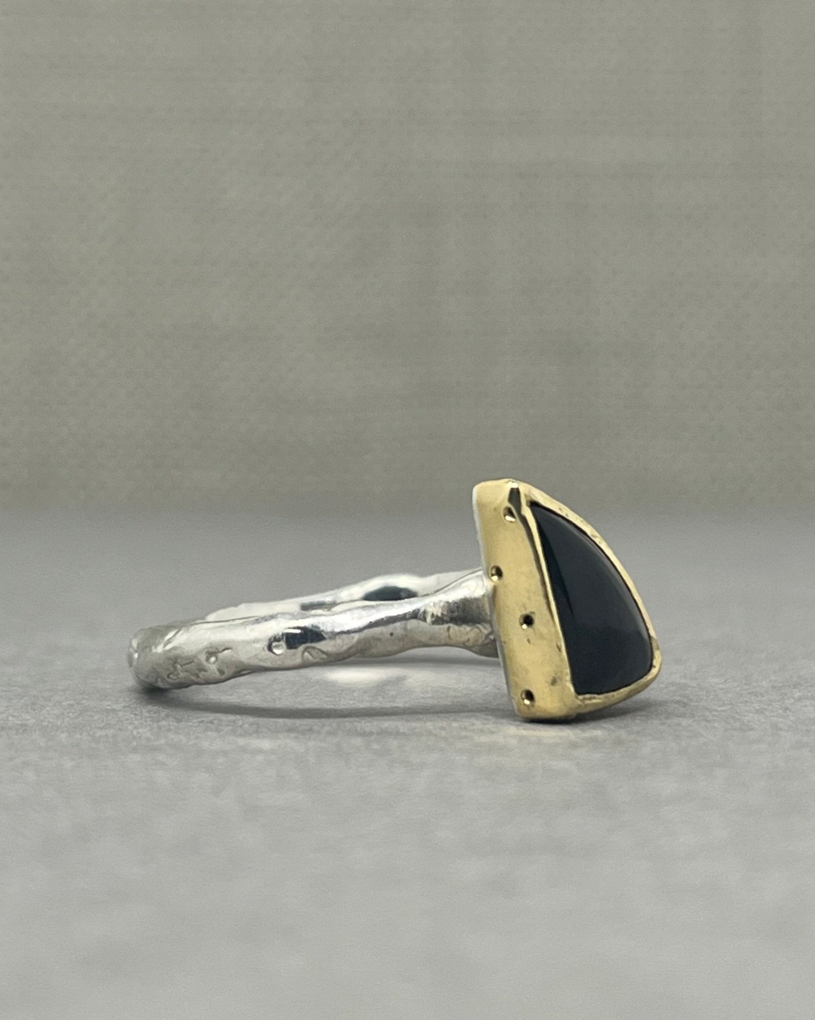 Silver and Gold Tourmaline Molten Ring - Emily Lisbeth Jewellery