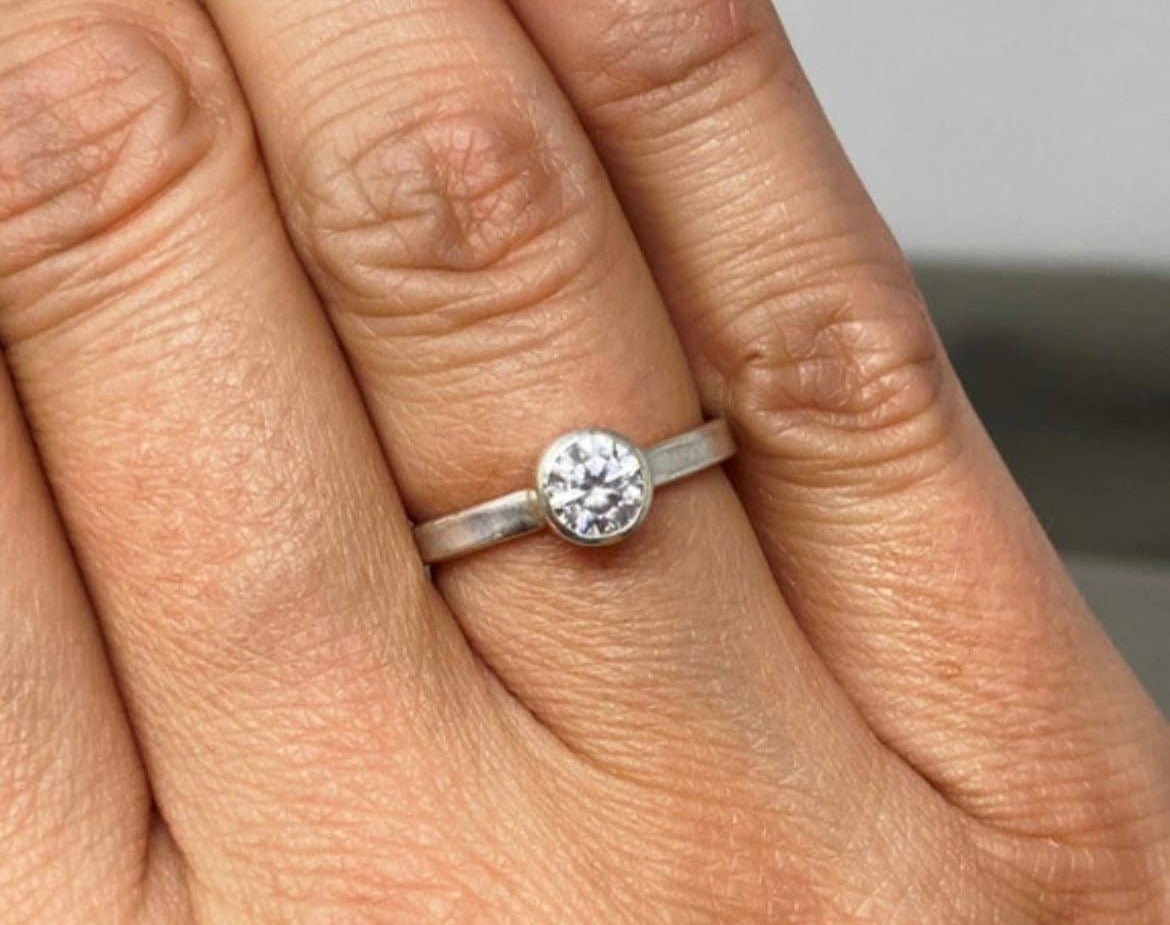 Silver Birthstone Stacking Ring - Emily Lisbeth Jewellery