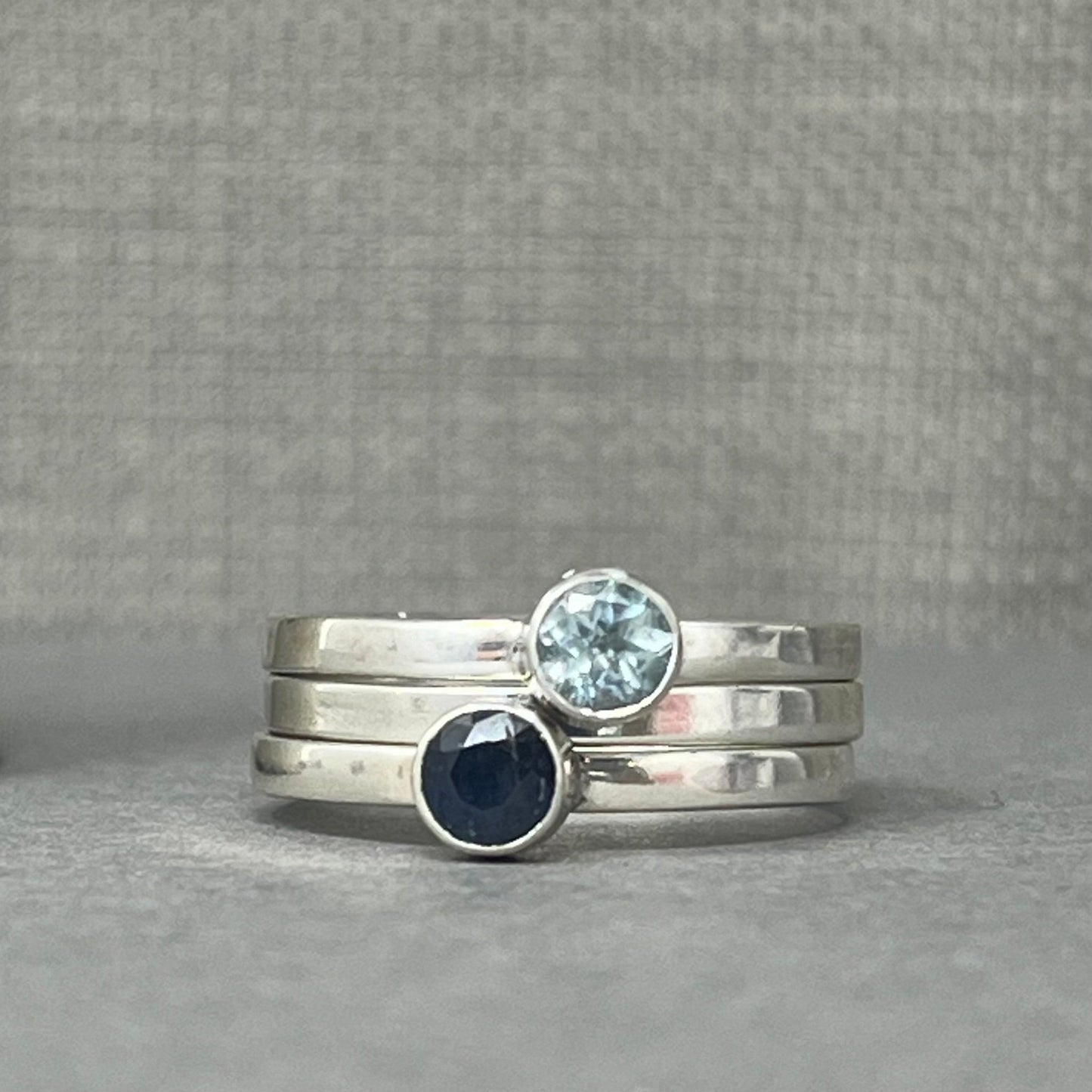 Silver Birthstone Stacking Ring - Emily Lisbeth Jewellery