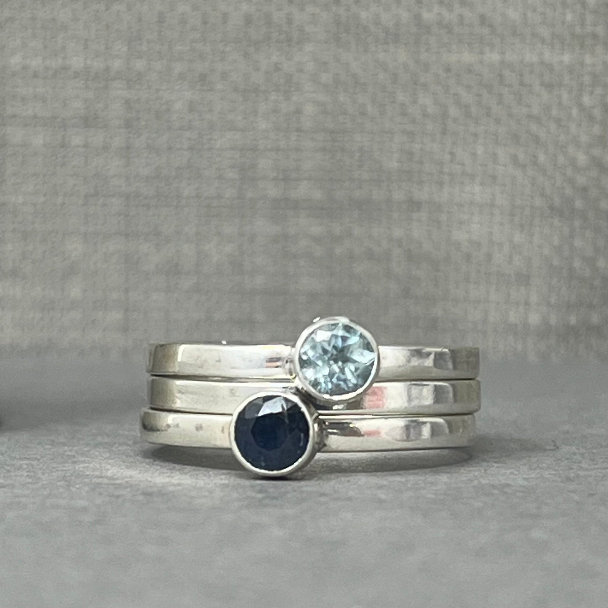 Silver Birthstone Stacking Ring - Emily Lisbeth Jewellery